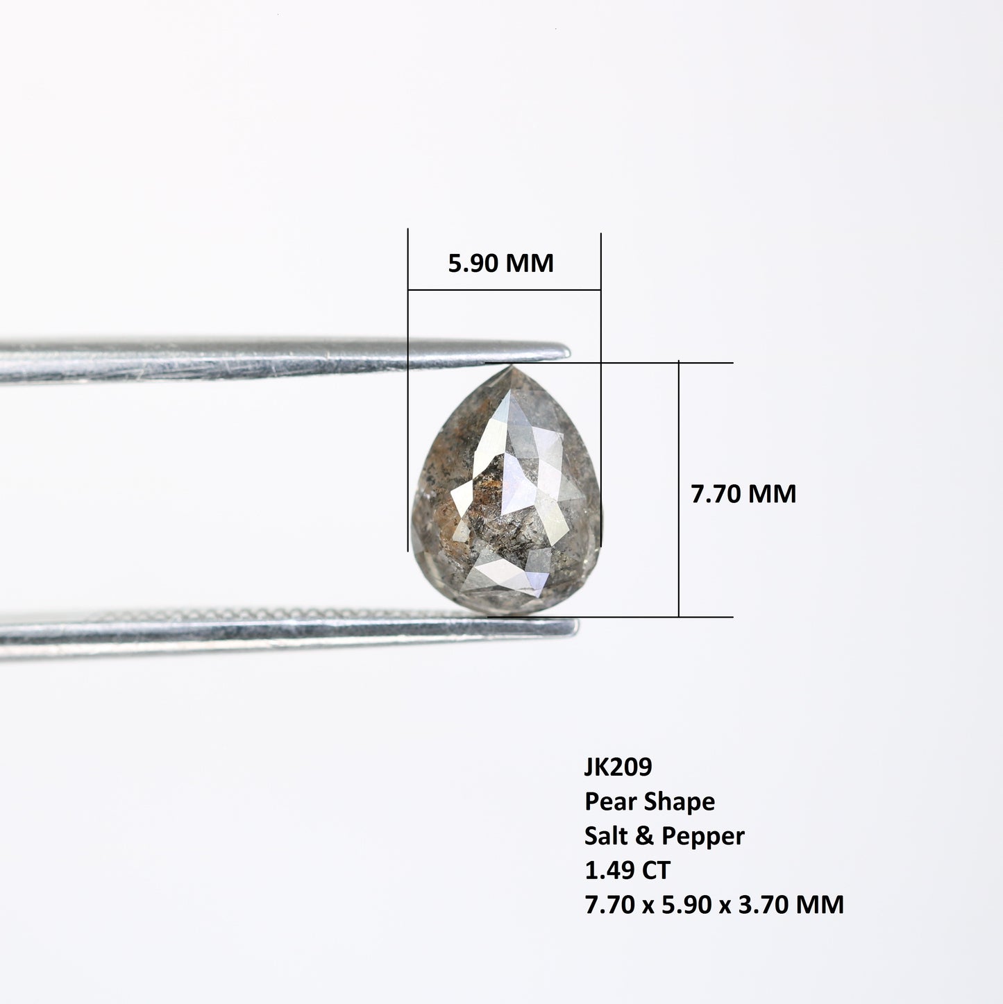 1.49 Carat Natural Loose And Pepper Pear Shaped Diamond Ring - JayKrishna Diamond