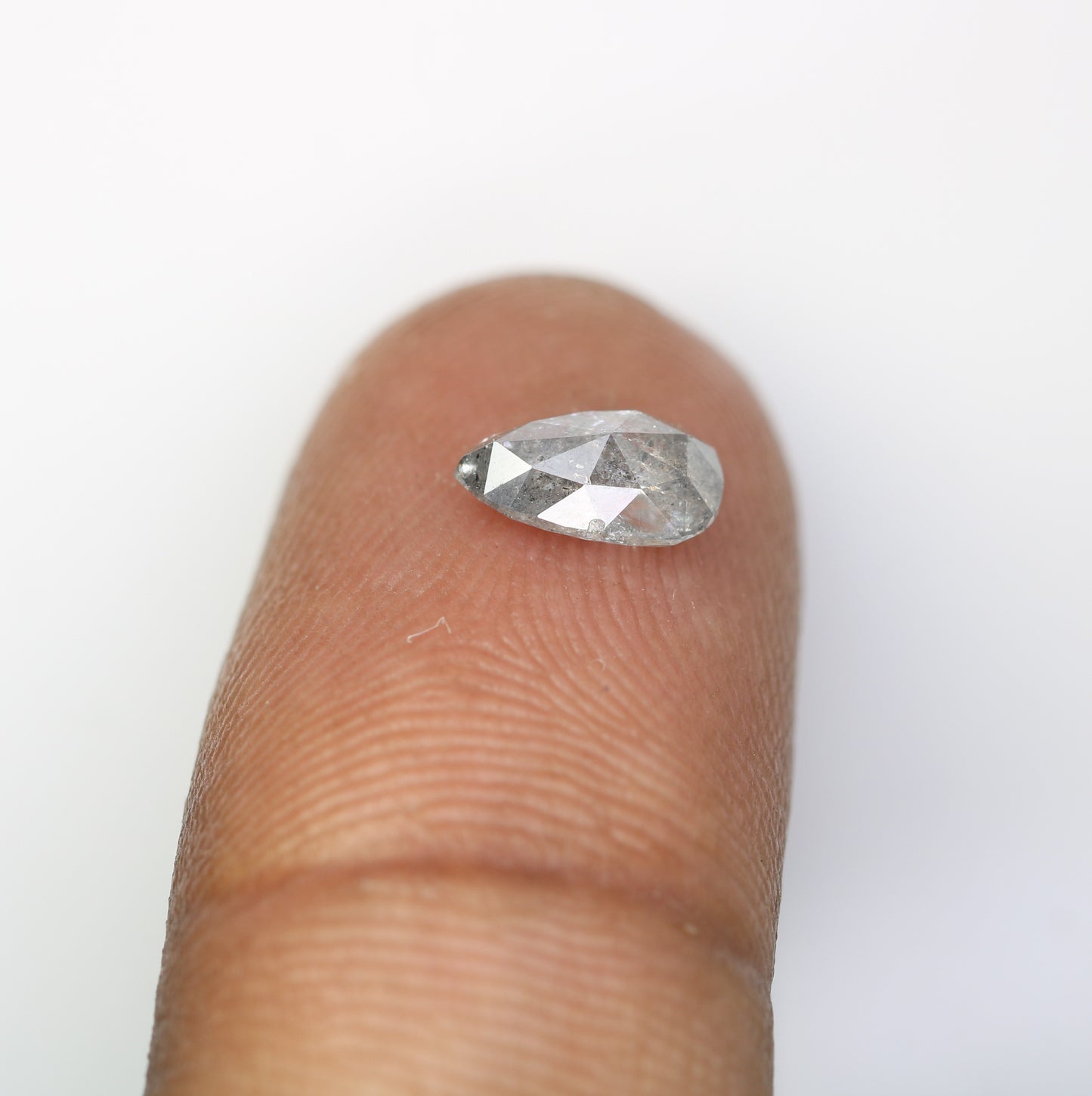 Pear Cut Diamond 0.97 Carat Natural Loose Salt And Pepper Diamond - JayKrishna Diamond