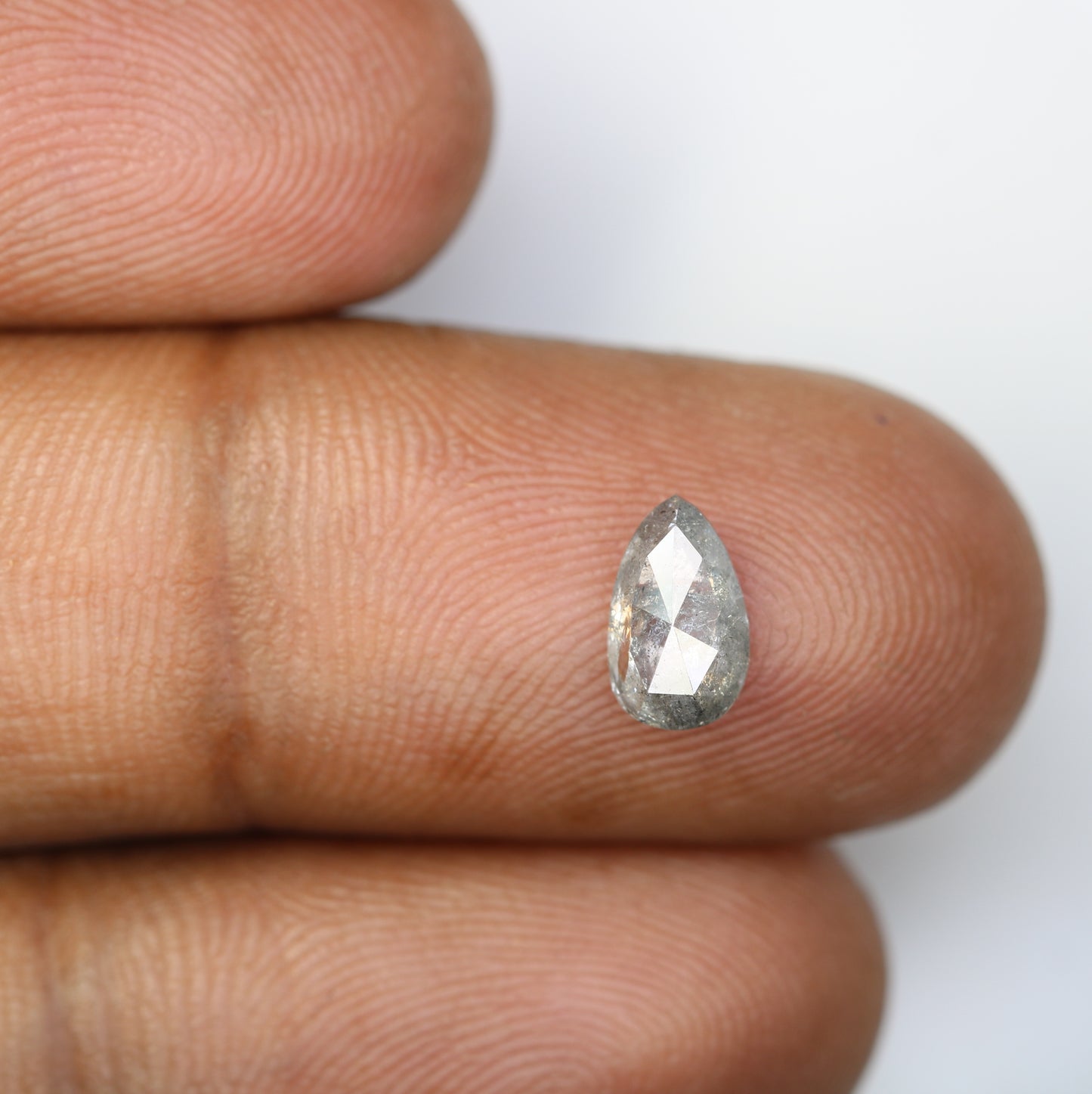 Pear Cut Diamond 0.97 Carat Natural Loose Salt And Pepper Diamond - JayKrishna Diamond