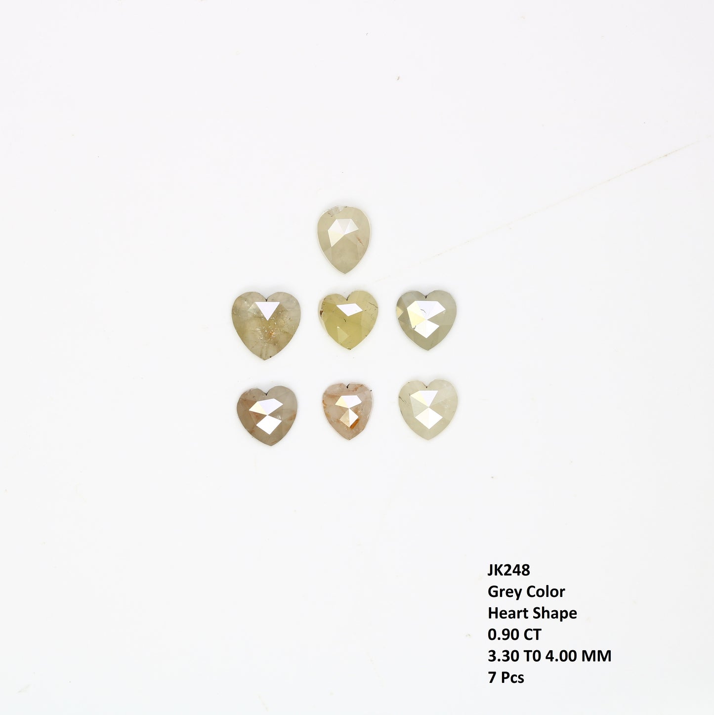 0.90 Carat 4.00 MM Heart Shape Fancy Grey Diamond Lot For Designer Jewelry - JayKrishna Diamond