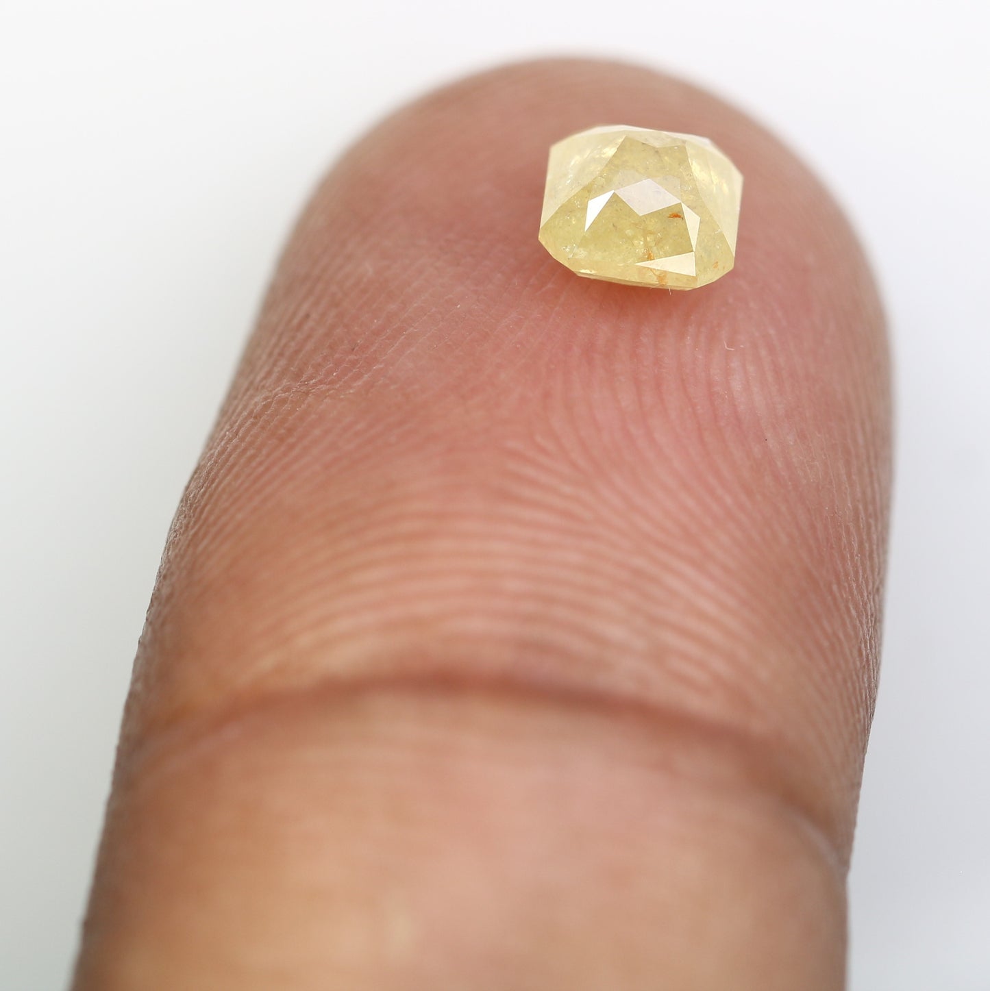 0.80 CT Asscher Shape Light Yellow Diamond For Engagement Ring - JayKrishna Diamond