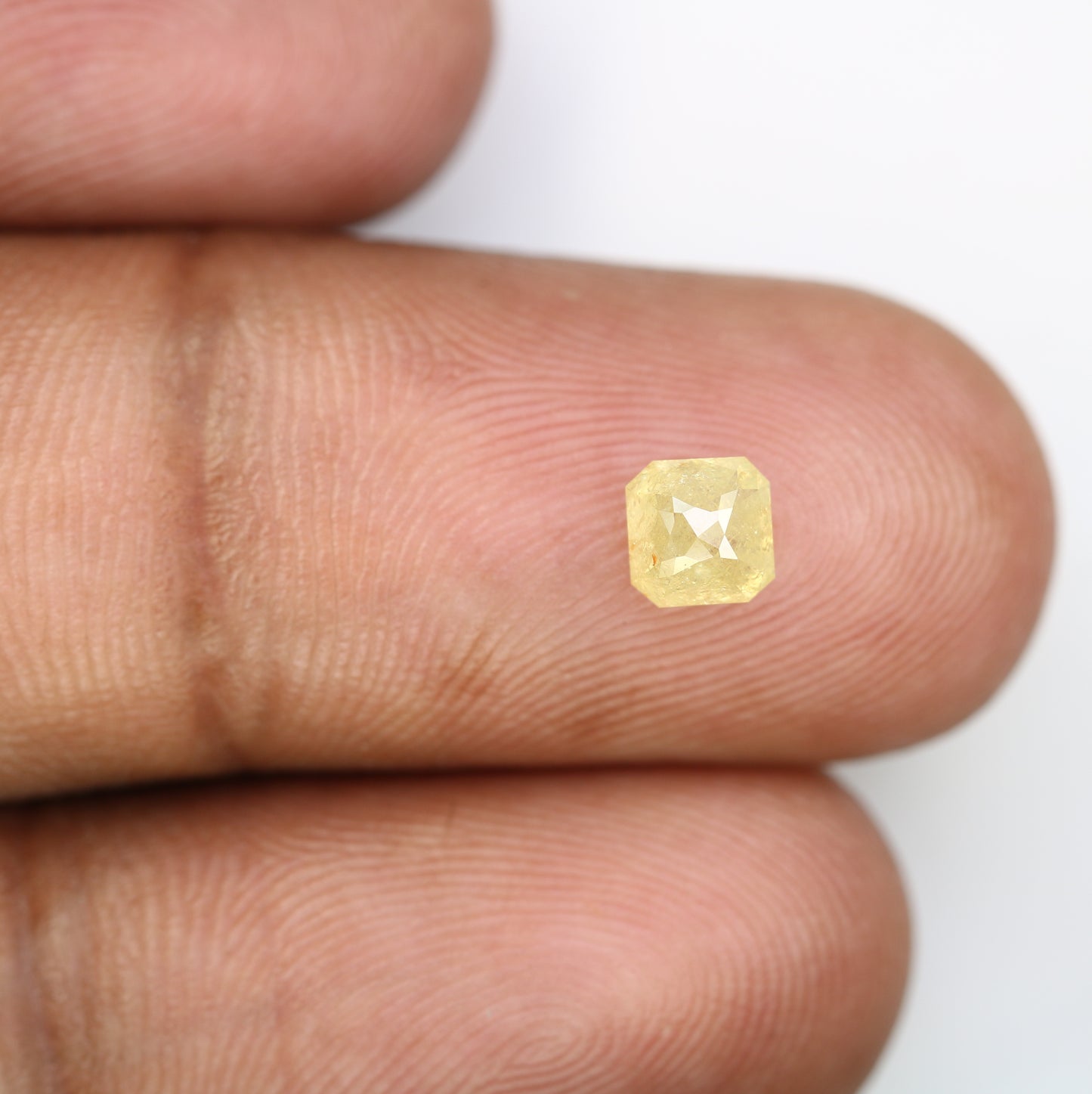0.80 CT Asscher Shape Light Yellow Diamond For Engagement Ring - JayKrishna Diamond