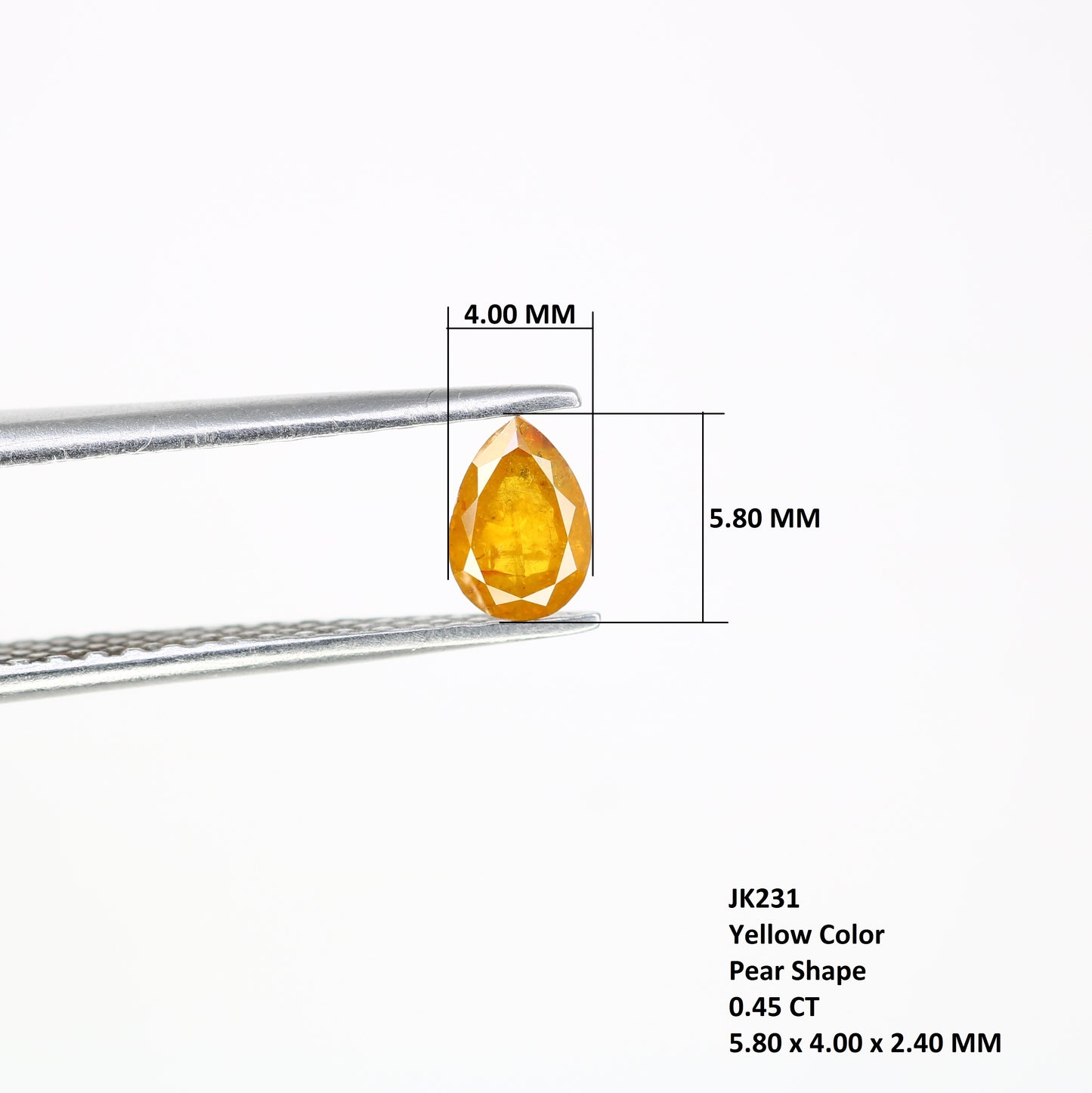 0.45 Natural Dark Yellow Loose Pear Cut Diamond For Galaxy Ring - JayKrishna Diamond