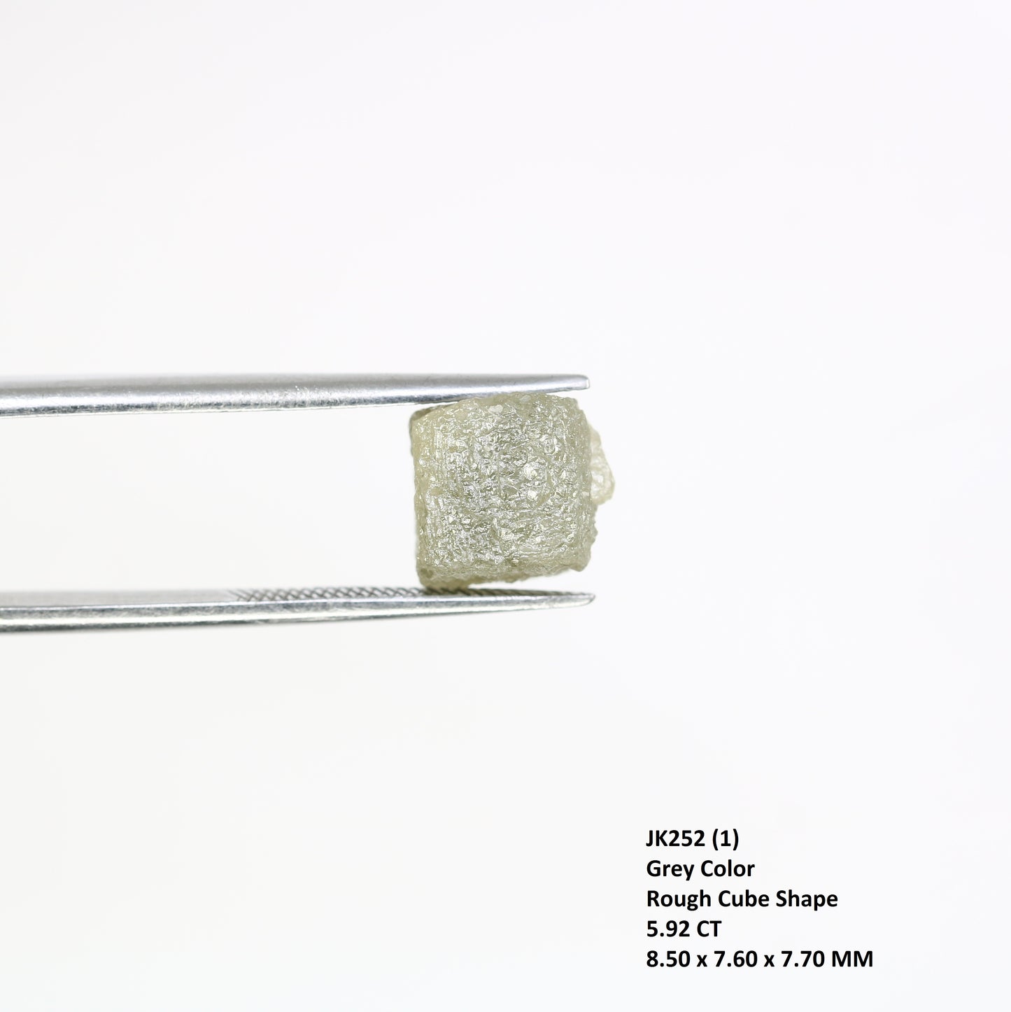 5.92 Carat Natural Grey Uncut Raw Congo Cube Rough Diamond For Wedding Ring - JayKrishna Diamond