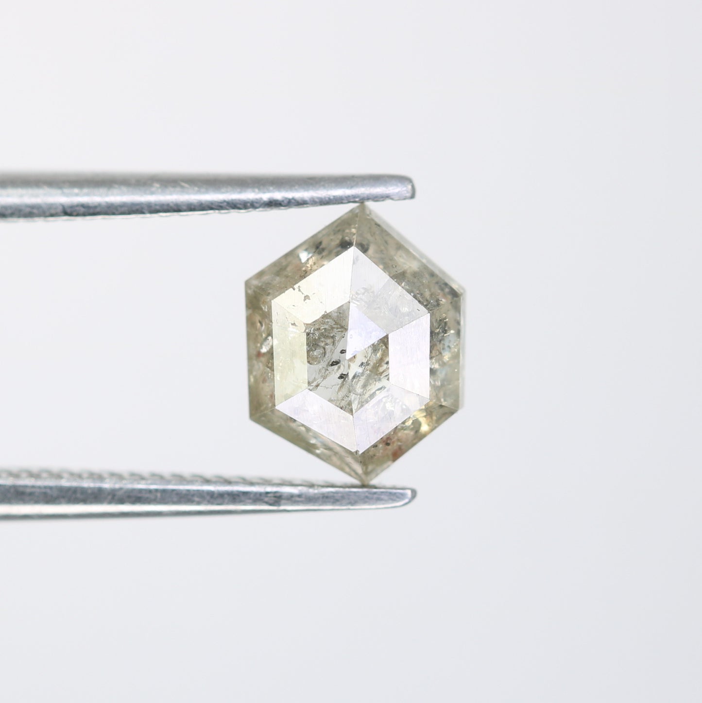 1.14 Carat Salt And Pepper Natural Loose Hexagon Shaped Diamond For Wedding Ring - JayKrishna Diamond