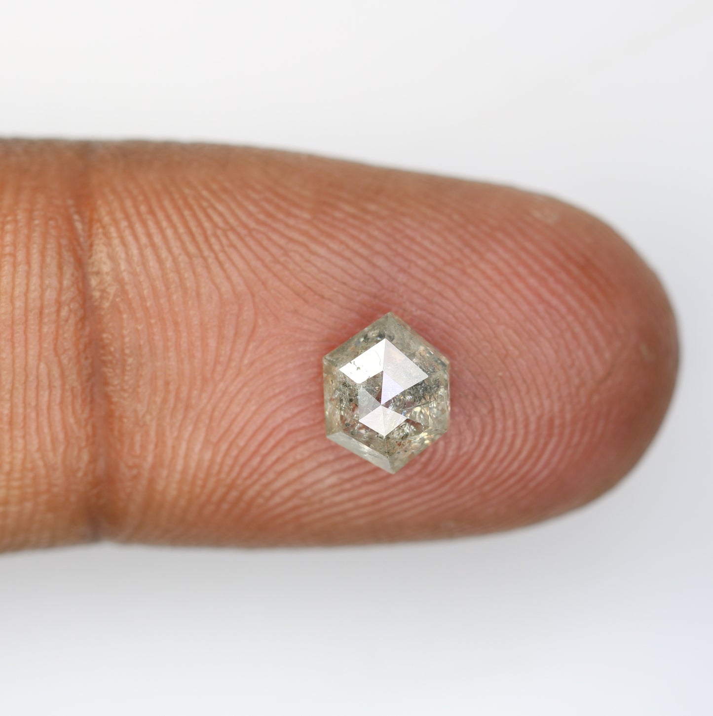1.14 Carat Salt And Pepper Natural Loose Hexagon Shaped Diamond For Wedding Ring - JayKrishna Diamond