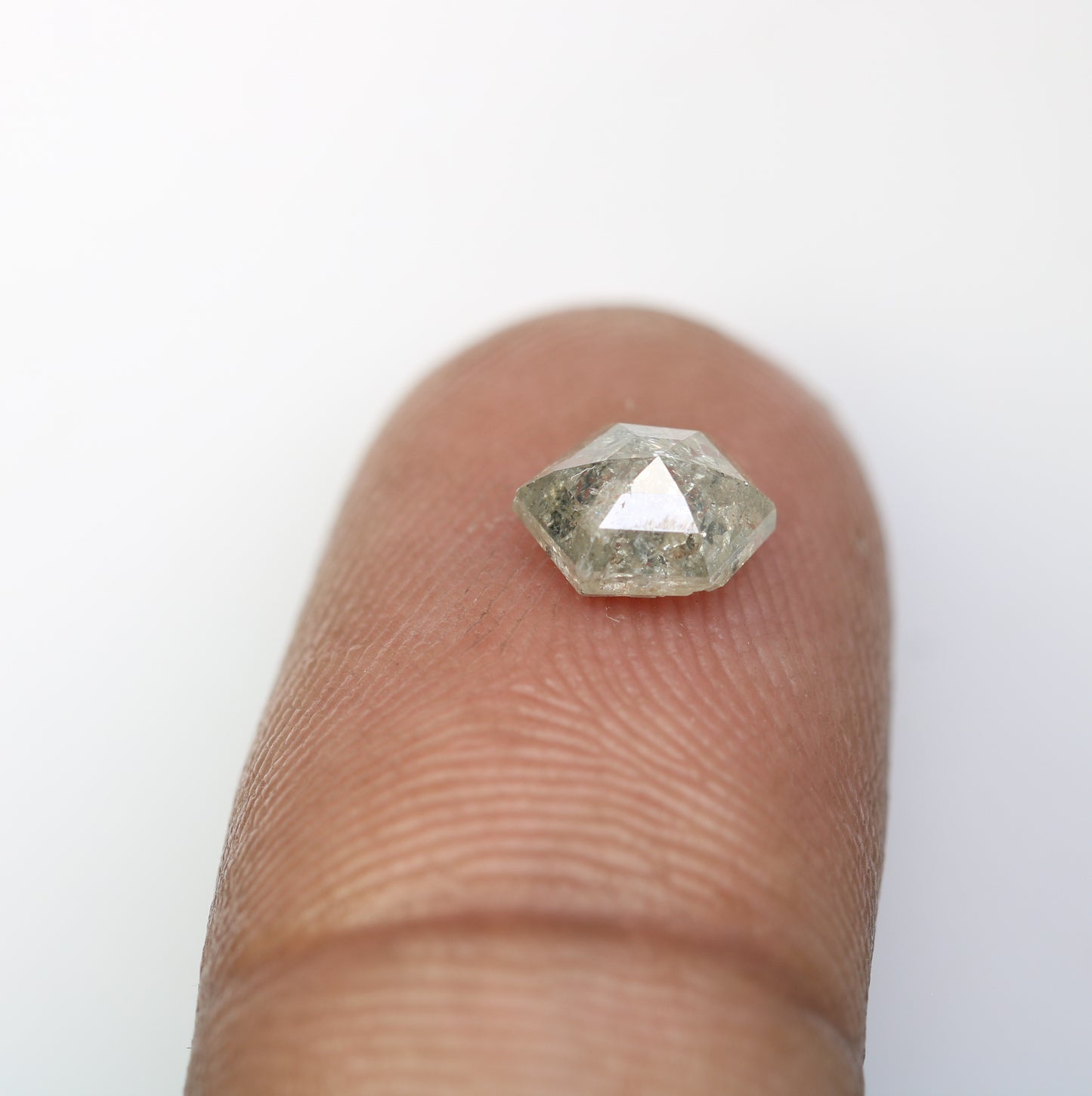 1.14 Carat Salt And Pepper Natural Loose Hexagon Shaped Diamond For Wedding Ring - JayKrishna Diamond
