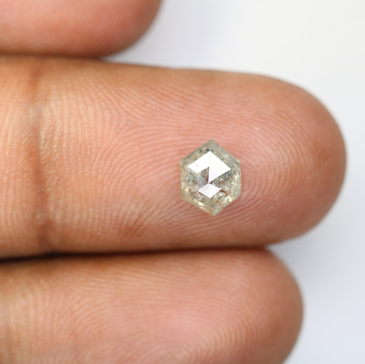 1.14 Carat Salt And Pepper Natural Loose Hexagon Shaped Diamond For Wedding Ring - JayKrishna Diamond