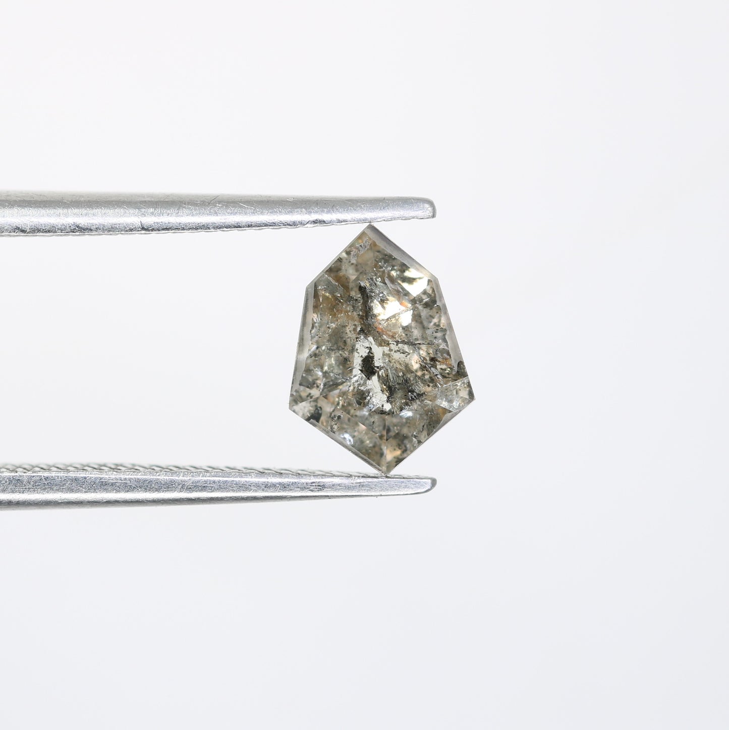 0.68 Carat Salt and Pepper Shield Shaped Natural Diamond for Wedding Ring - Unique Gemstone for Custom Bridal Jewelry Designs - JayKrishna Diamond