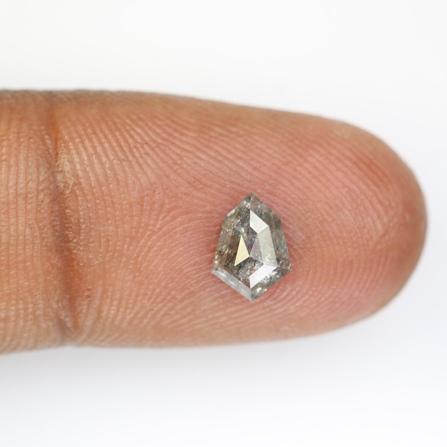 0.68 Carat Salt and Pepper Shield Shaped Natural Diamond for Wedding Ring - Unique Gemstone for Custom Bridal Jewelry Designs - JayKrishna Diamond
