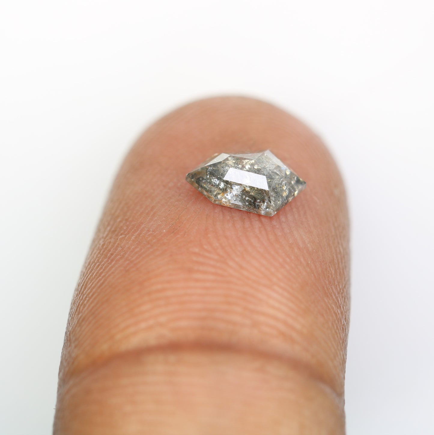 0.68 Carat Salt and Pepper Shield Shaped Natural Diamond for Wedding Ring - Unique Gemstone for Custom Bridal Jewelry Designs - JayKrishna Diamond
