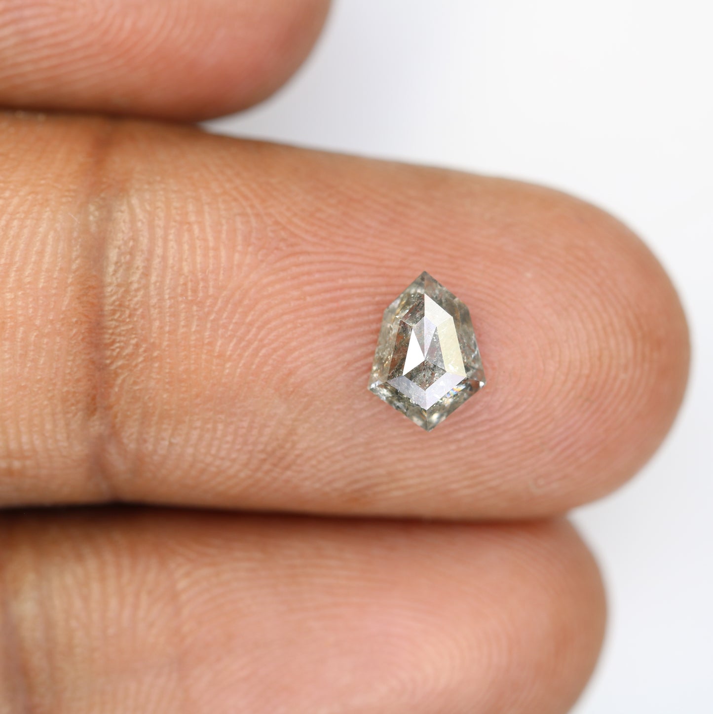0.68 Carat Salt and Pepper Shield Shaped Natural Diamond for Wedding Ring - Unique Gemstone for Custom Bridal Jewelry Designs - JayKrishna Diamond