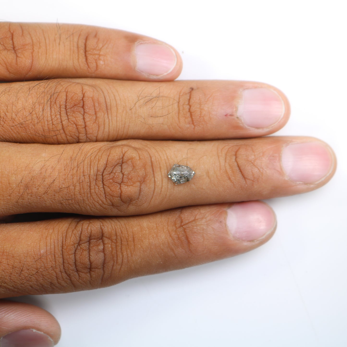 0.68 Carat Salt and Pepper Shield Shaped Natural Diamond for Wedding Ring - Unique Gemstone for Custom Bridal Jewelry Designs - JayKrishna Diamond