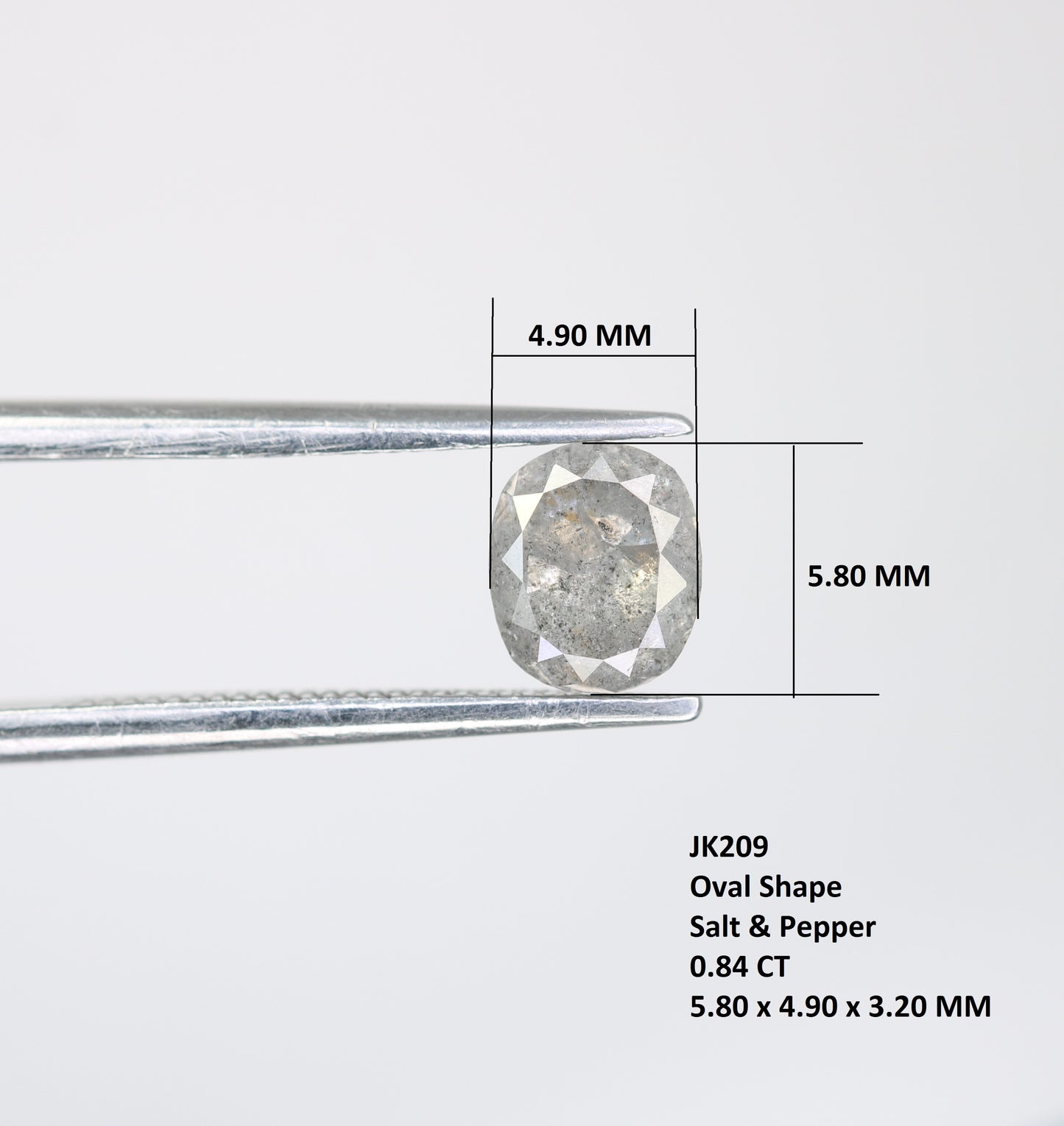 0.84 Carat Salt And Pepper Diamond Ring Natural Oval Cut Diamond - JayKrishna Diamond