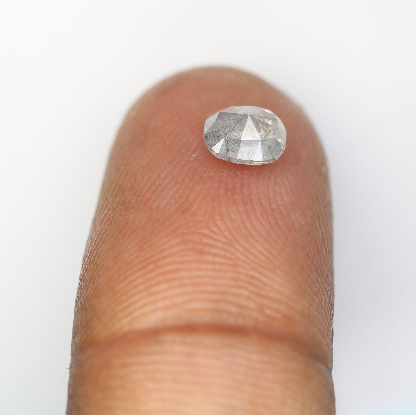 0.84 Carat Salt And Pepper Diamond Ring Natural Oval Cut Diamond - JayKrishna Diamond