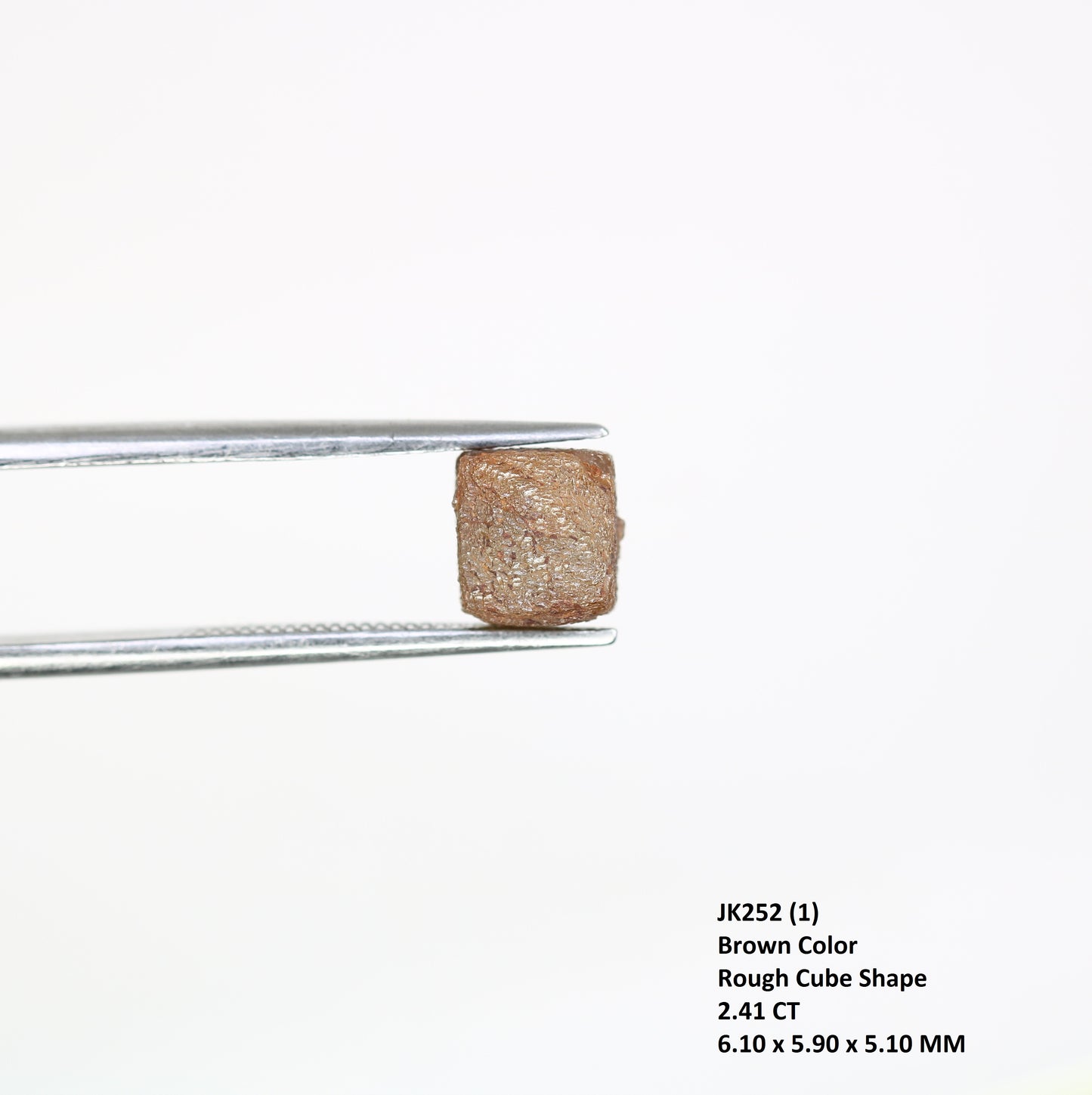 2.41 Carat Brown Rough Diamond Congo Cube Shape Raw Diamond For Diamond Jewelry - JayKrishna Diamond