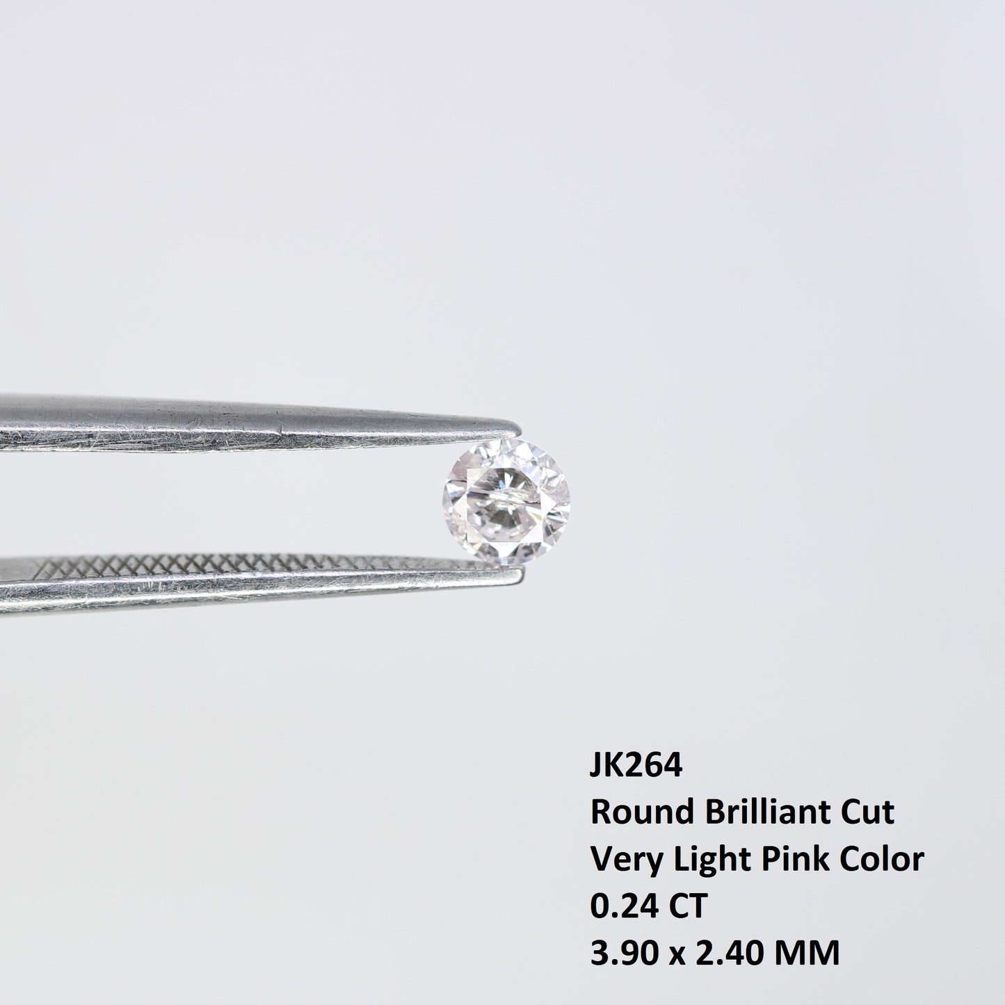 0.24 CT Natural Round Brilliant Cut Very Light Pink Diamond – Perfect for Engagement Rings | High-Quality Pink Diamond Jewelry - JayKrishna Diamond