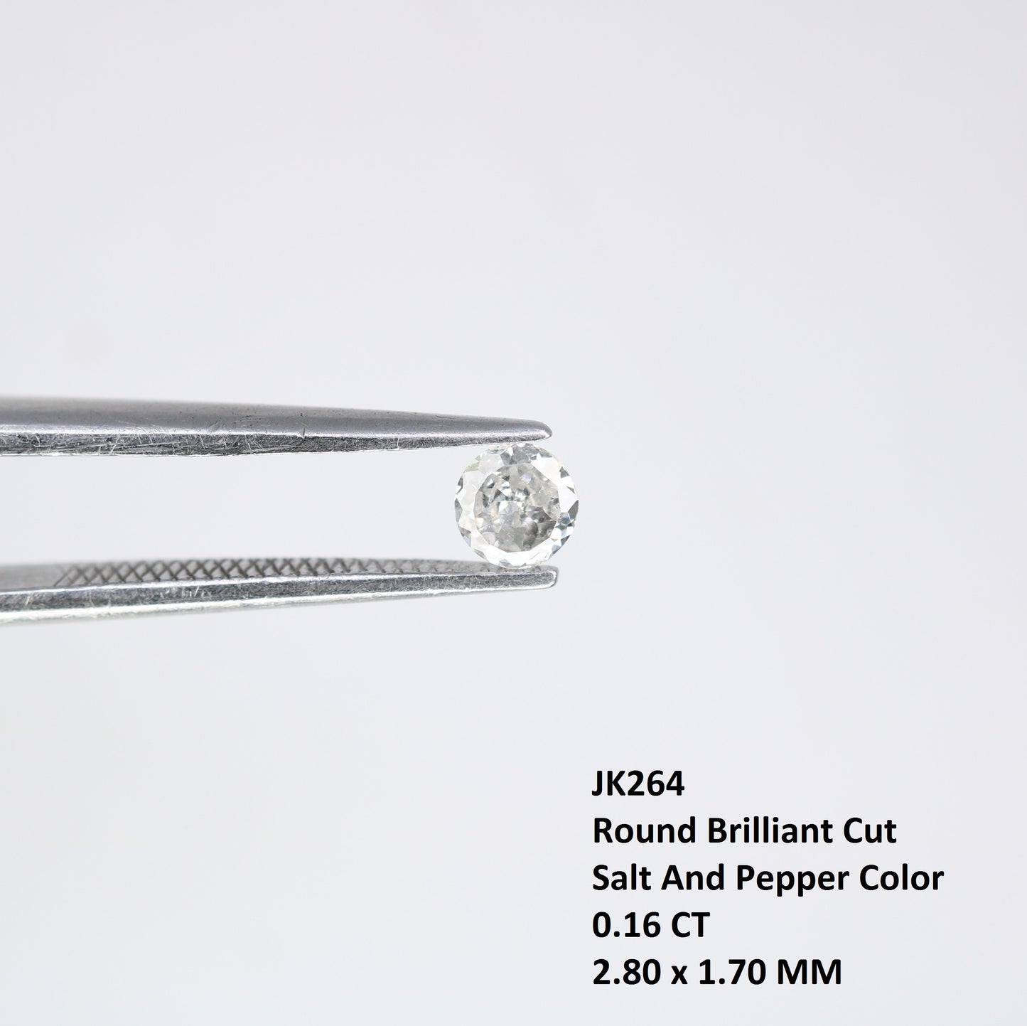 0.16 CT 2.80 MM Salt And Pepper Round Brilliant Cut Diamond For Engagement Ring - JayKrishna Diamond