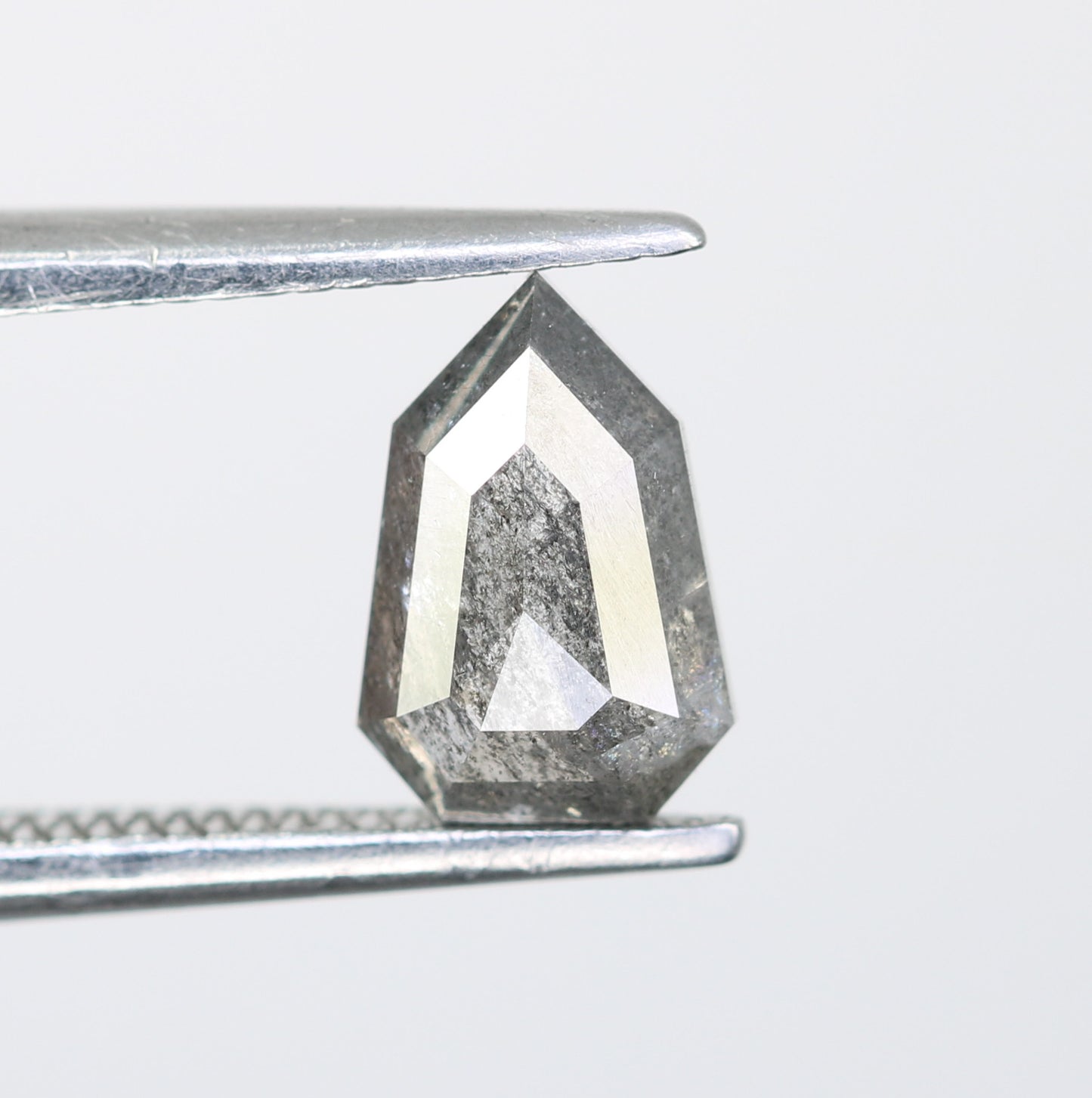 0.90 Carat Shield Shape Loose Salt And Pepper Diamond - JayKrishna Diamond
