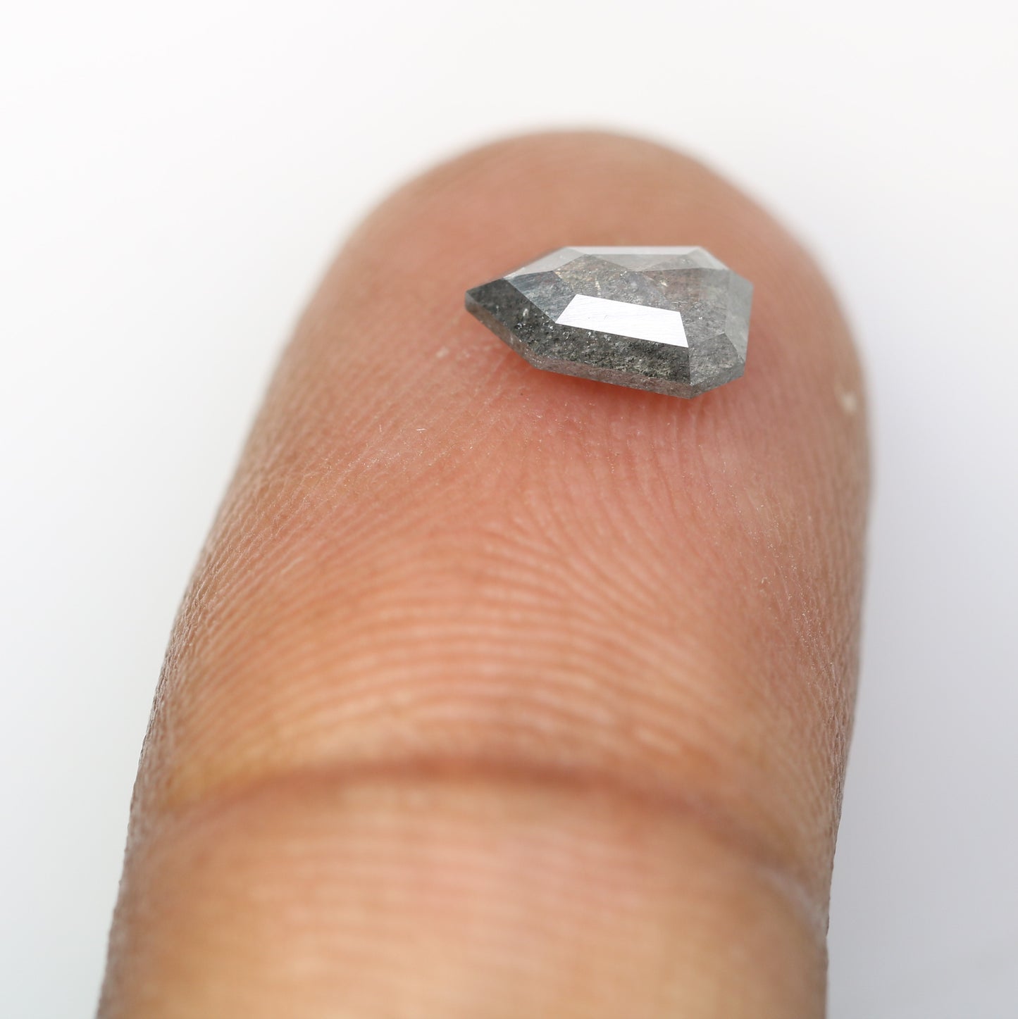 0.90 Carat Shield Shape Loose Salt And Pepper Diamond - JayKrishna Diamond