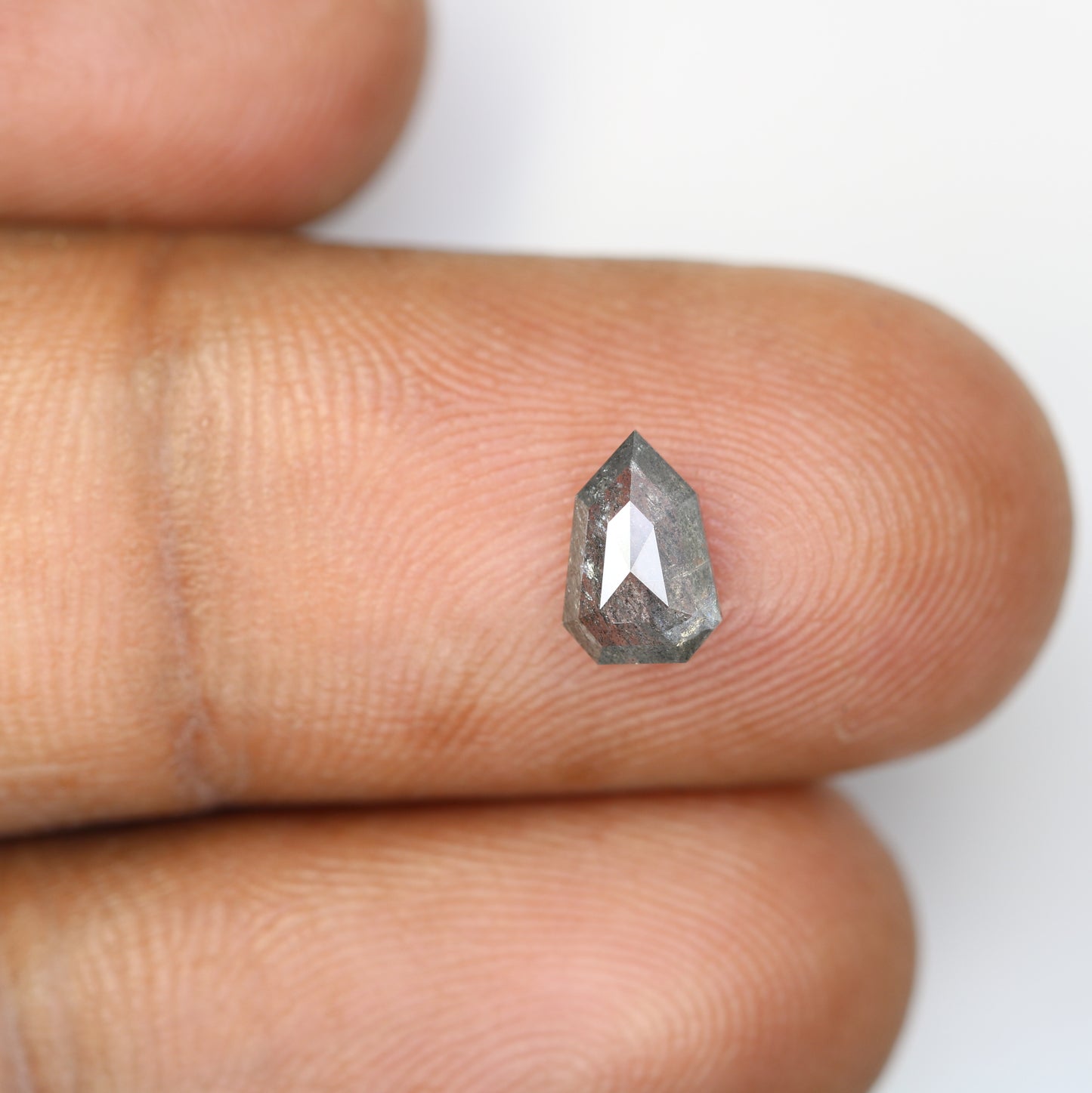 0.90 Carat Shield Shape Loose Salt And Pepper Diamond - JayKrishna Diamond
