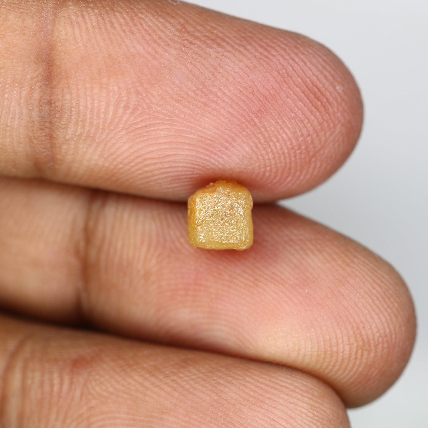 2.12 Carat 6 MM Fancy Yellow Color Natural Loose Congo Cube Shape Rough Diamond - JayKrishna Diamond