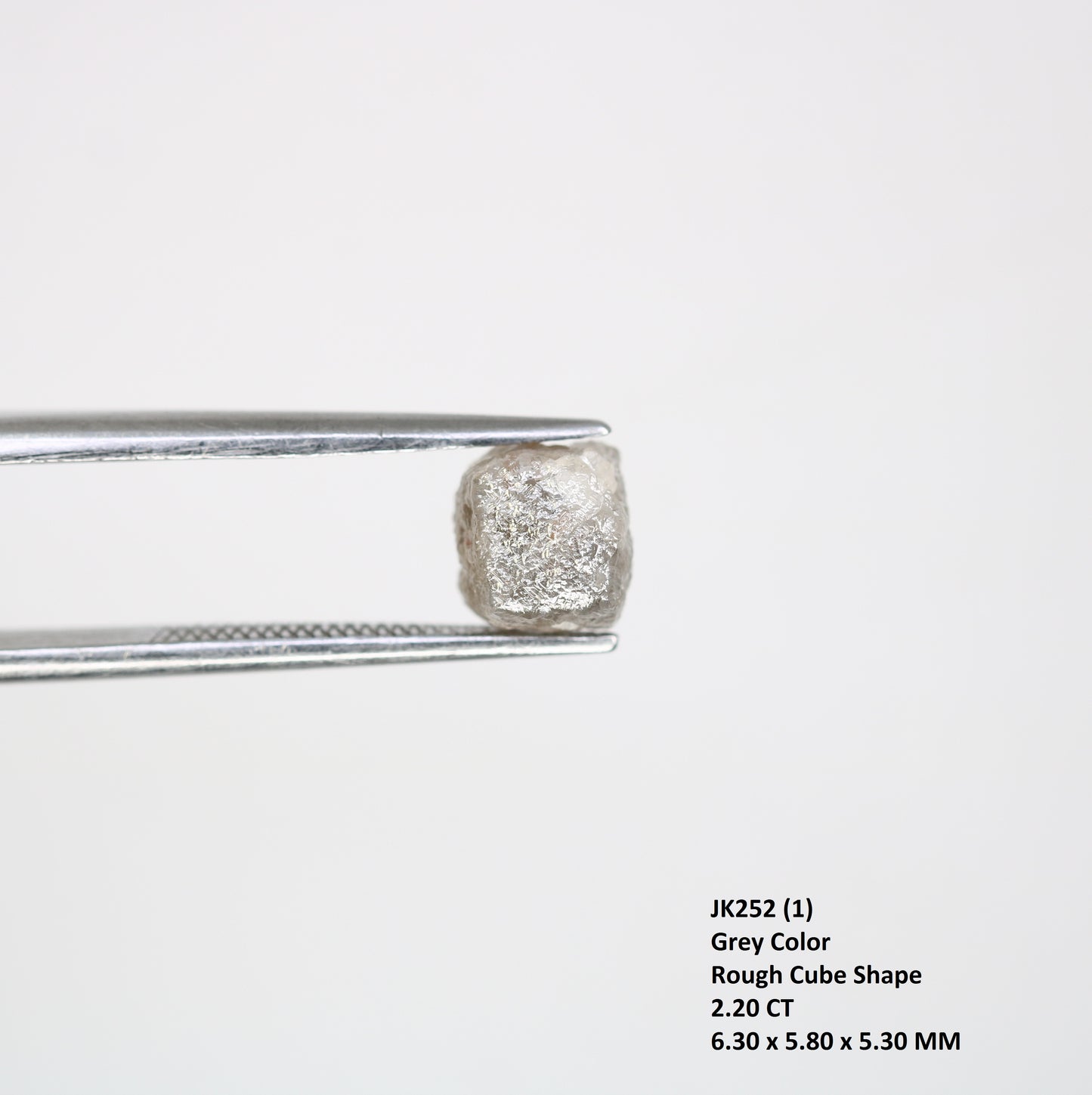 2.20 Carat Grey Color Natural Loose Congo Cube Rough Diamond For Wedding Ring - JayKrishna Diamond