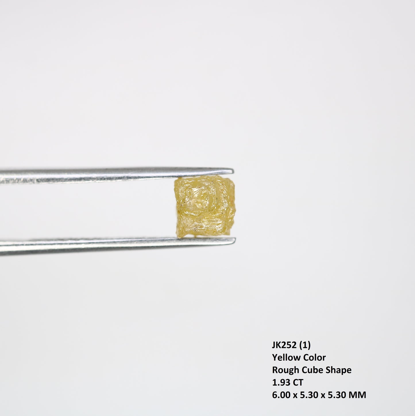 1.93 Carat Yellow Congo Cube Natural Loose Raw Rough Diamond For Wedding Ring - JayKrishna Diamond