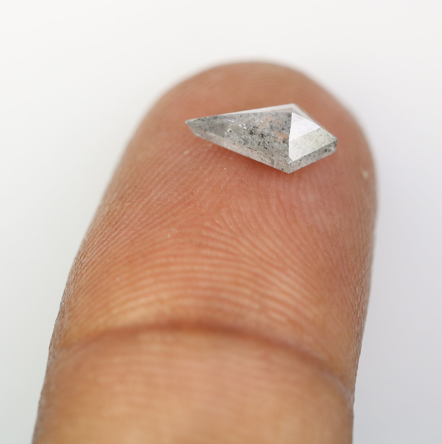 Kite Shape Diamond 0.87 Carat Loose Salt And Pepper Diamond Ring - JayKrishna Diamond