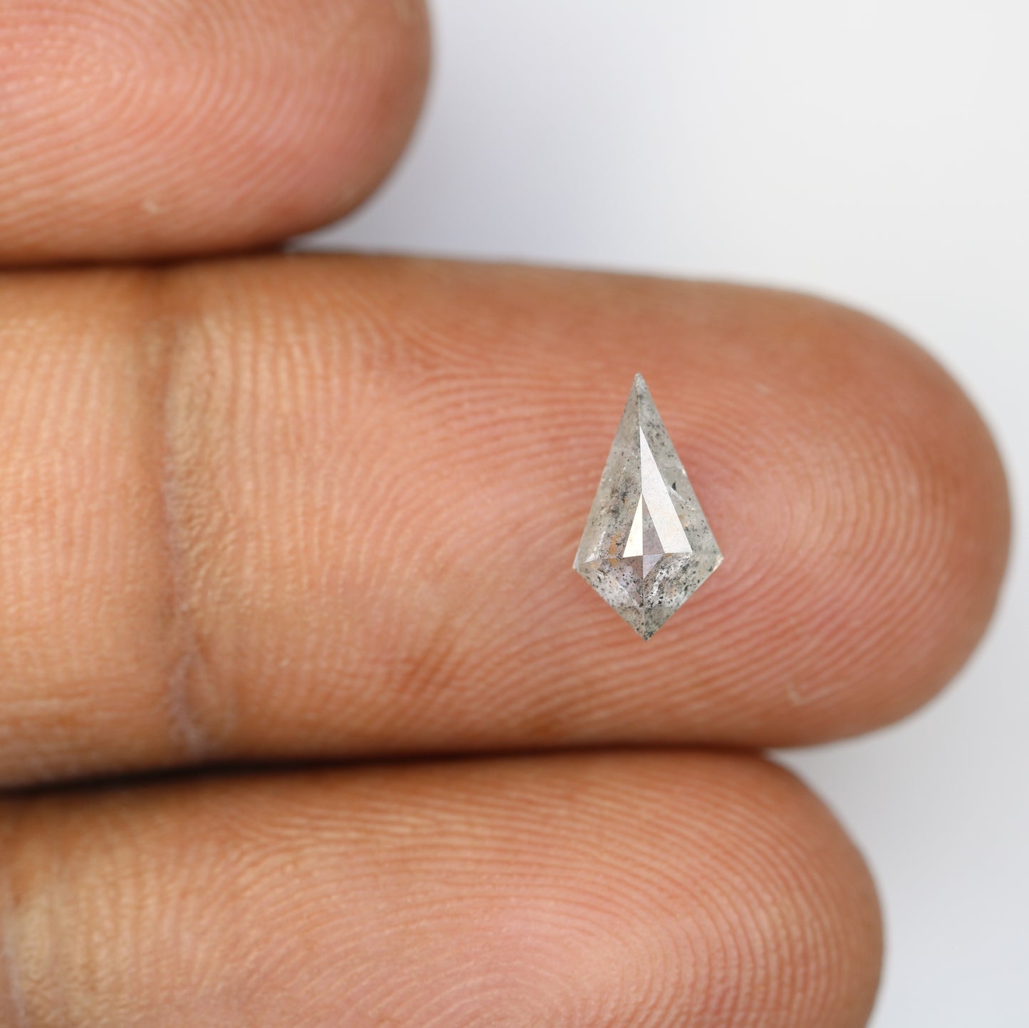 Kite Shape Diamond 0.87 Carat Loose Salt And Pepper Diamond Ring - JayKrishna Diamond
