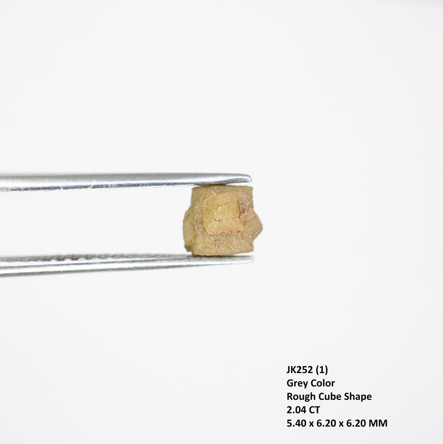 2.04 Carat Grey Color Natural Loose Congo Cube Raw Rough Diamond For Wedding Ring - JayKrishna Diamond