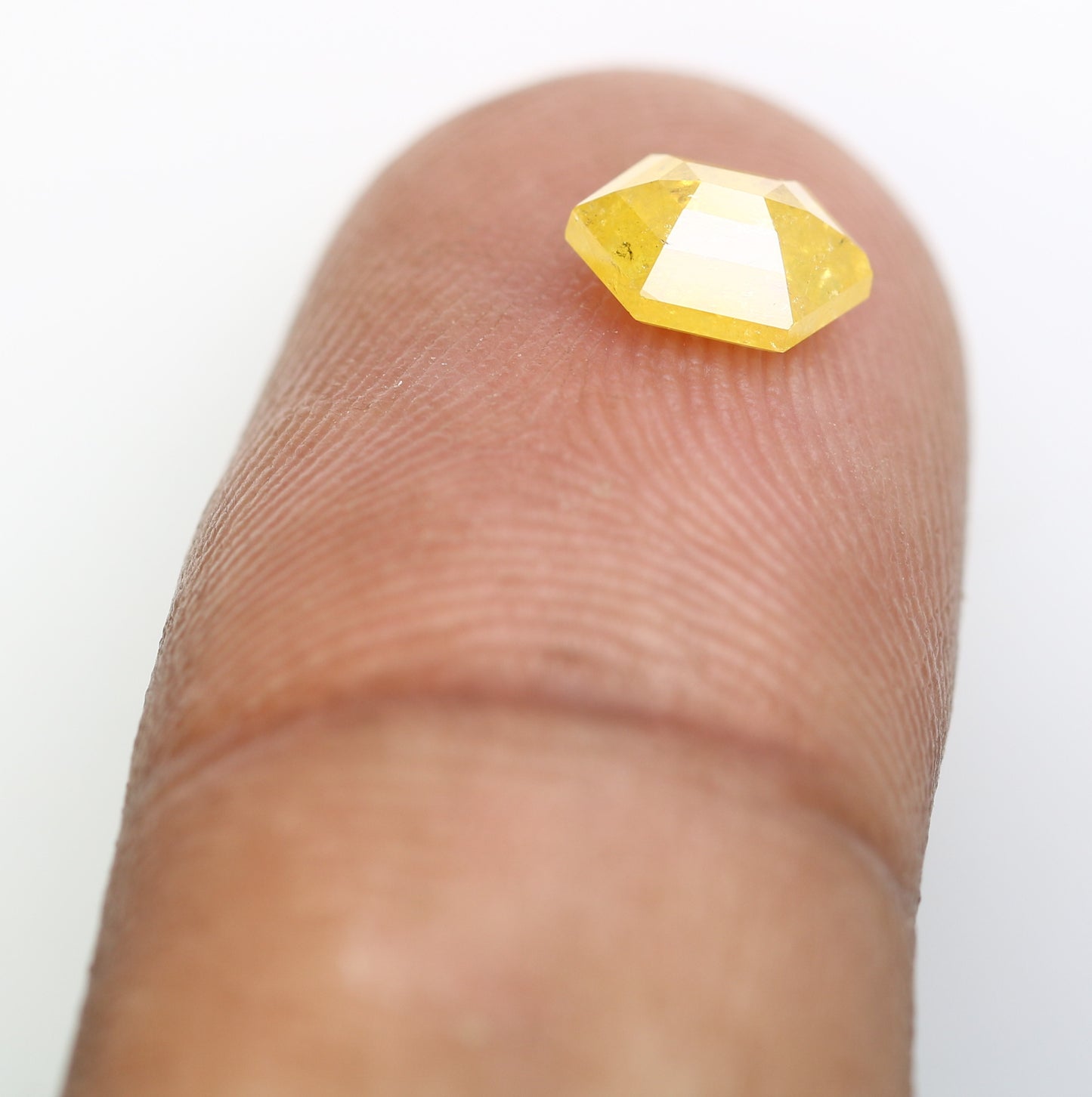 0.89 CT 7.20 MM Yellow Elongated Hexagon Shape Diamond For Wedding Ring - JayKrishna Diamond
