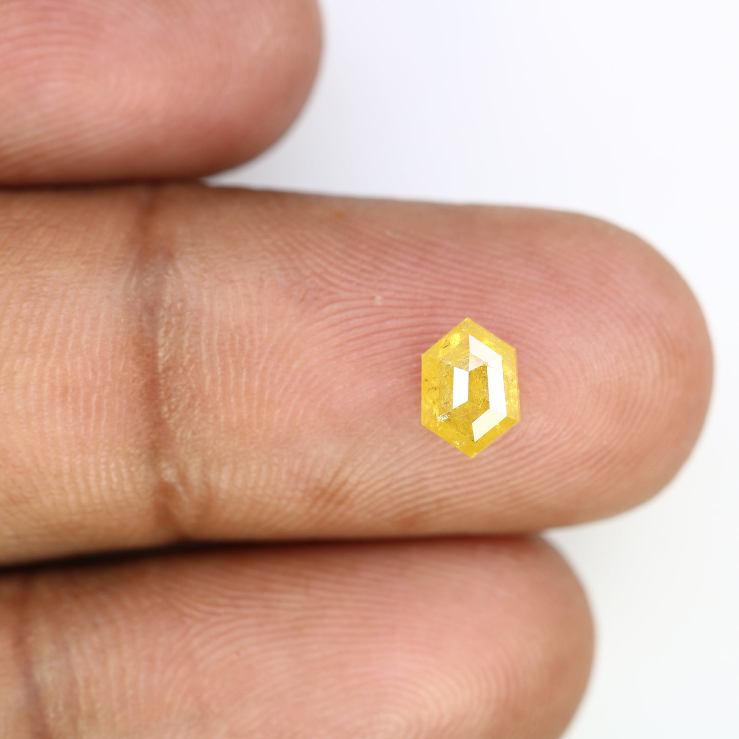 0.89 CT 7.20 MM Yellow Elongated Hexagon Shape Diamond For Wedding Ring - JayKrishna Diamond