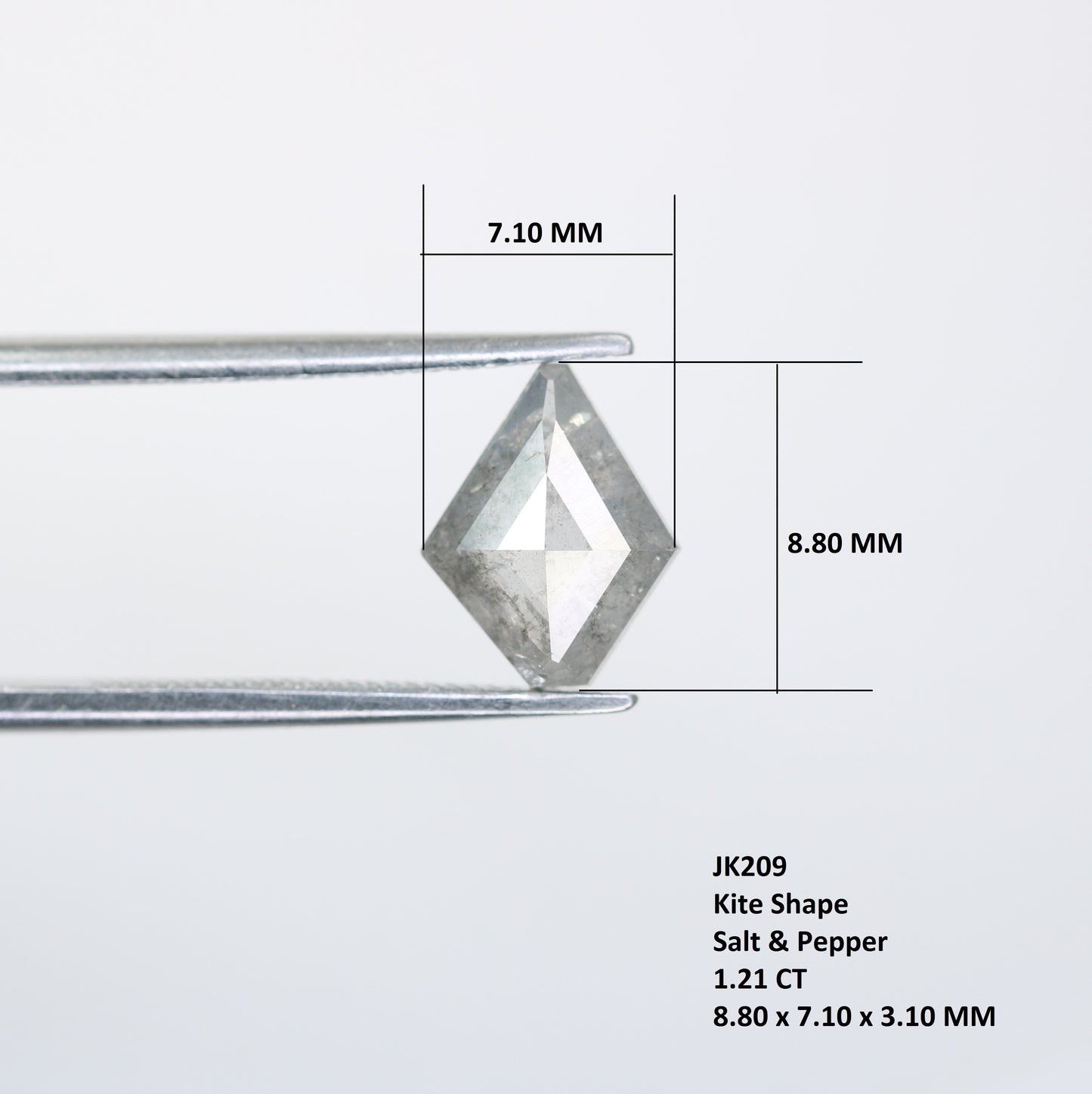 Kite Shaped Diamond 1.21 Carat Salt And Pepper Diamond For Engagement Ring - JayKrishna Diamond