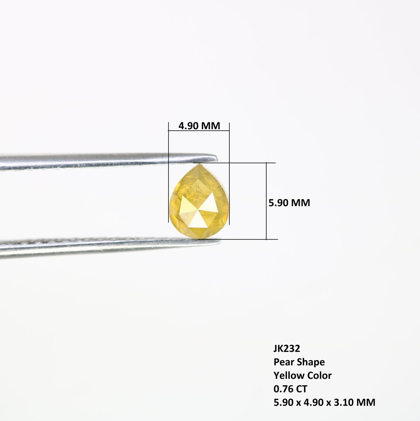 0.76 CT 5.90 MM Pear Shape Yellow Diamond For Engagement Ring - JayKrishna Diamond