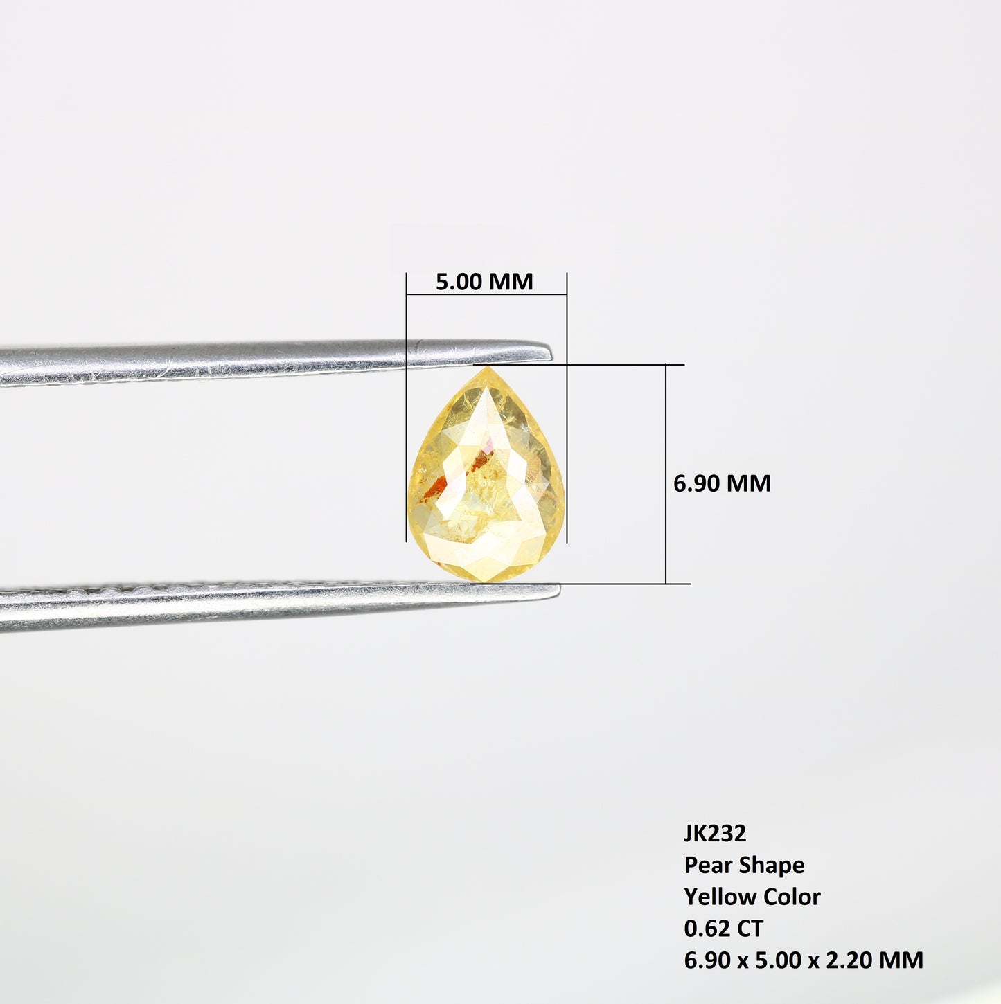 0.62 CT Pear Cut Natural Yellow Diamond (6.90 MM) for a Striking Engagement Ring: Distinctive Gemstone Jewelry Piece - JayKrishna Diamond
