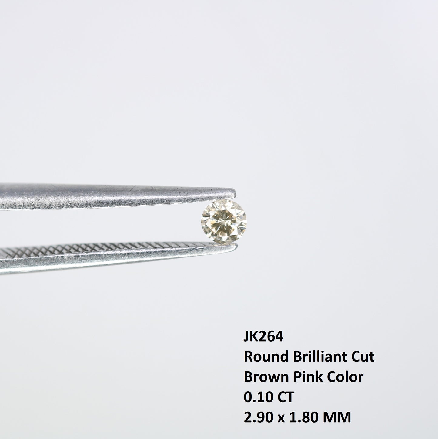 0.10 CT 2.90 MM Round Brilliant Cut Brown Pink Loose Diamond for Engagement Rings, Custom Jewelry and Statement Earrings - JayKrishna Diamond