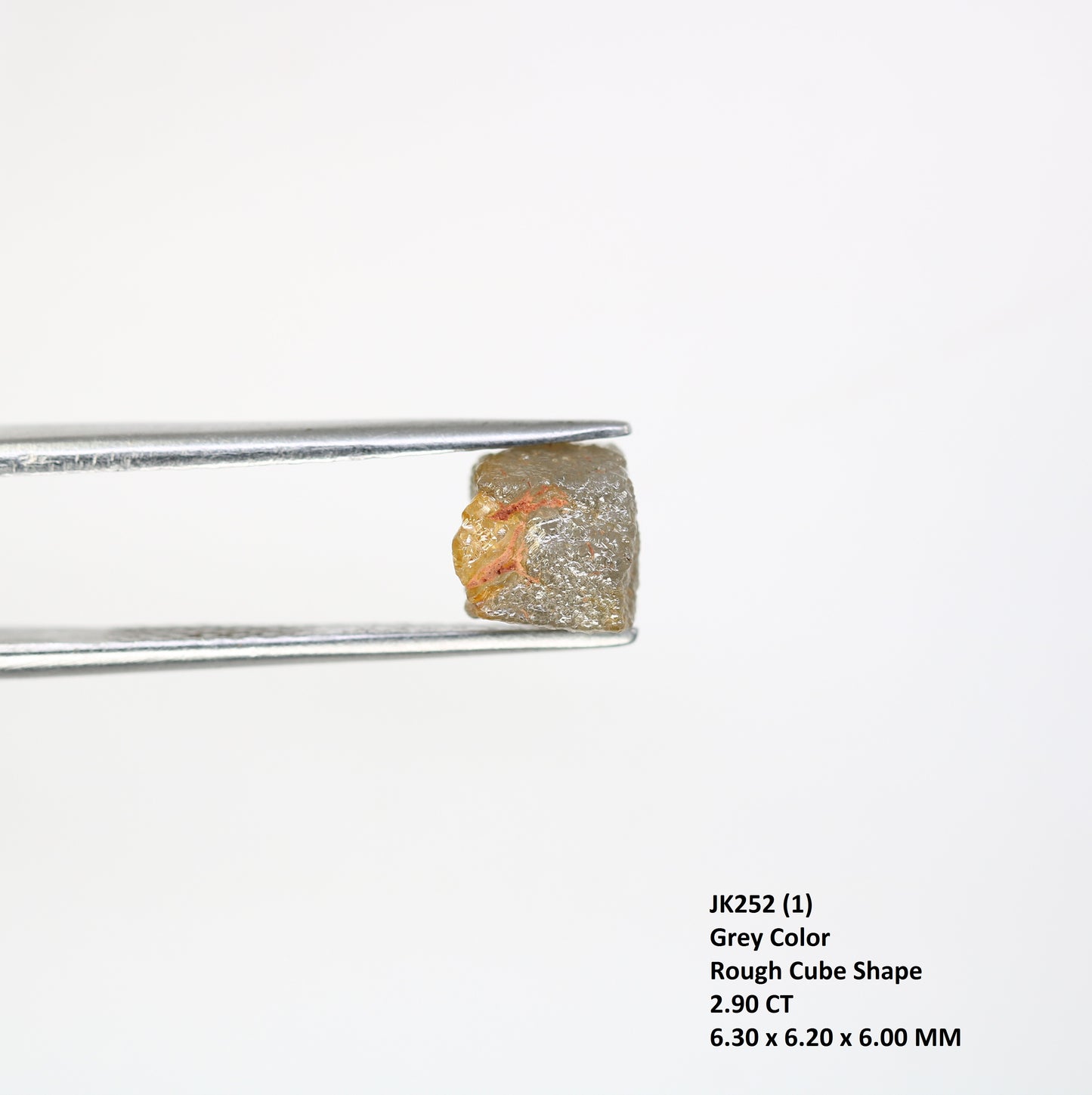 2.90 Carat Grey Color Natural Loose Congo Cube Rough Diamond For Wedding Ring - JayKrishna Diamond