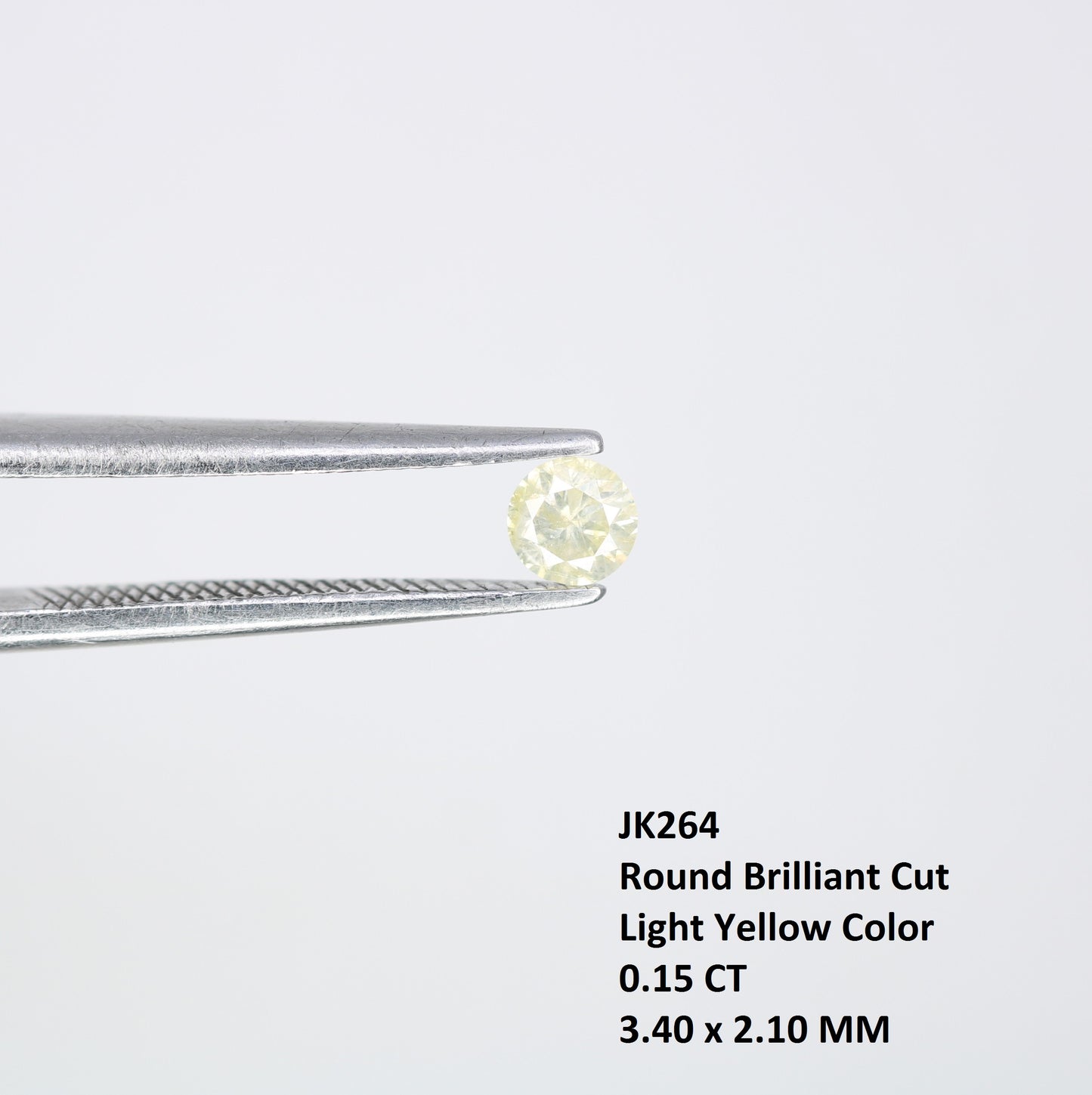 0.15 CT 3.40 x 2.10 MM Round Light Yellow Brilliant Cut Diamond – Ideal for Engagement Rings and Custom Jewelry - JayKrishna Diamond