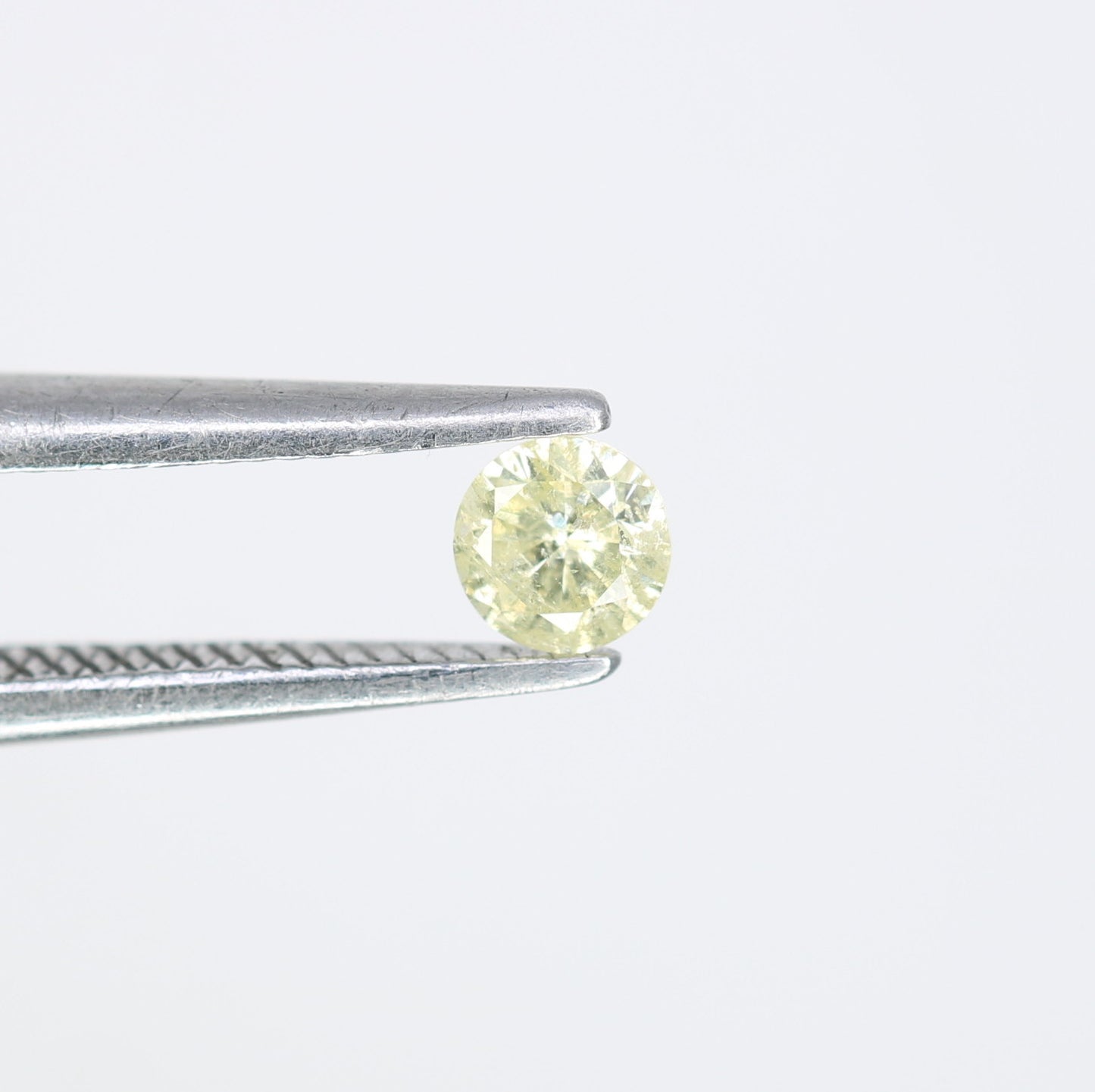 0.14 CT 3.40 MM Natural Light Yellow Round Brilliant Cut Salt and Pepper Diamond for Engagement Rings, Custom Jewelry and Chic Bracelets - JayKrishna Diamond