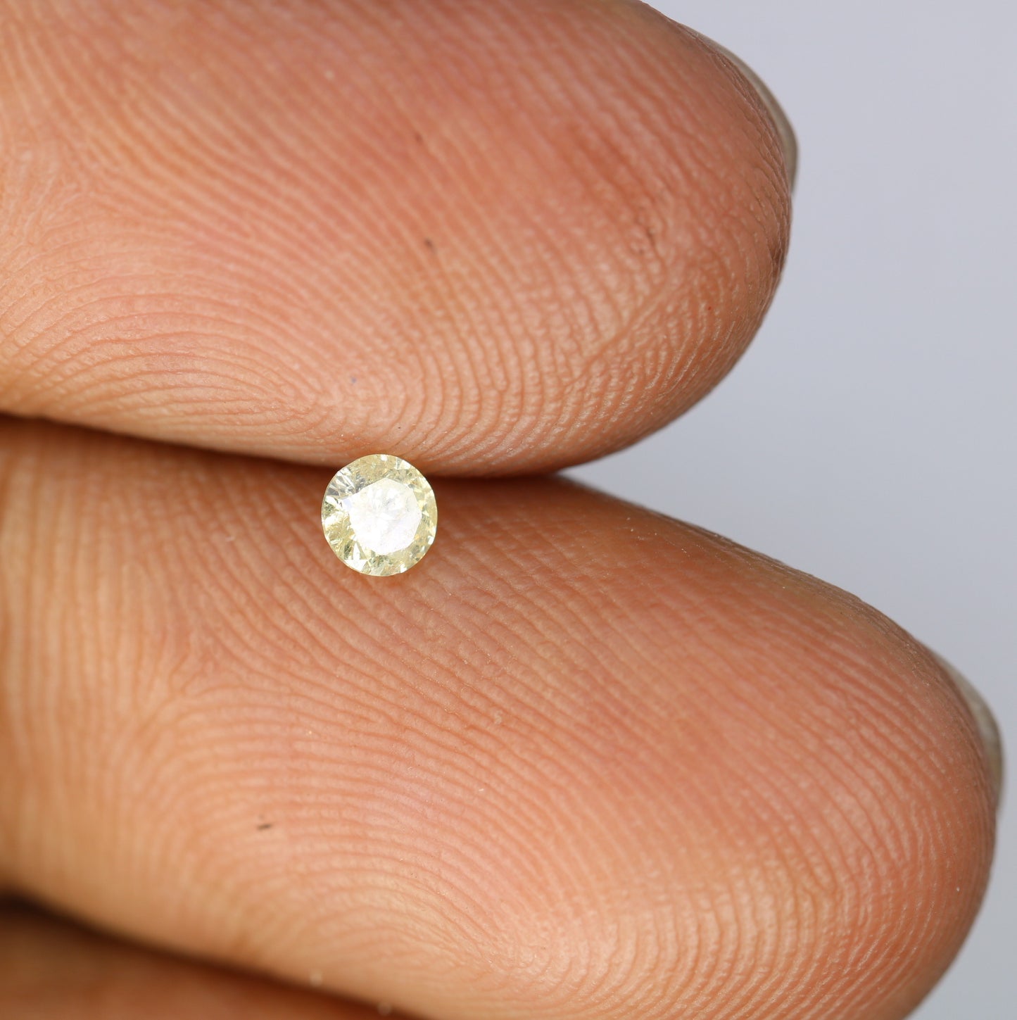 0.14 CT 3.40 MM Natural Light Yellow Round Brilliant Cut Salt and Pepper Diamond for Engagement Rings, Custom Jewelry and Chic Bracelets - JayKrishna Diamond