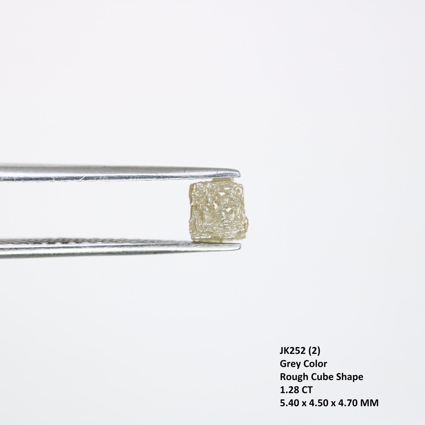 1.28 Carat Grey Color Congo Cube Raw Loose Rough Diamond For Wedding Ring - JayKrishna Diamond