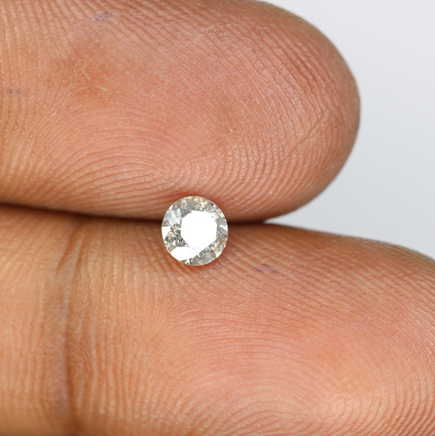 0.43 CT Round Brilliant Cut Salt and Pepper Natural Diamond for Engagement Ring and Custom Bridal Jewelry - JayKrishna Diamond