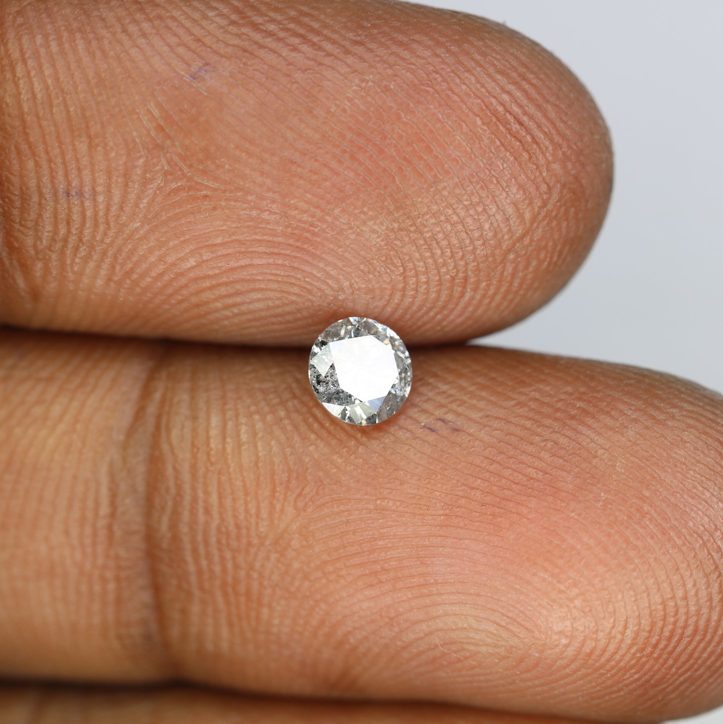 0.42 CT Round Brilliant Cut Salt and Pepper Loose Diamond for Engagement Ring and Custom Fine Jewelry - JayKrishna Diamond