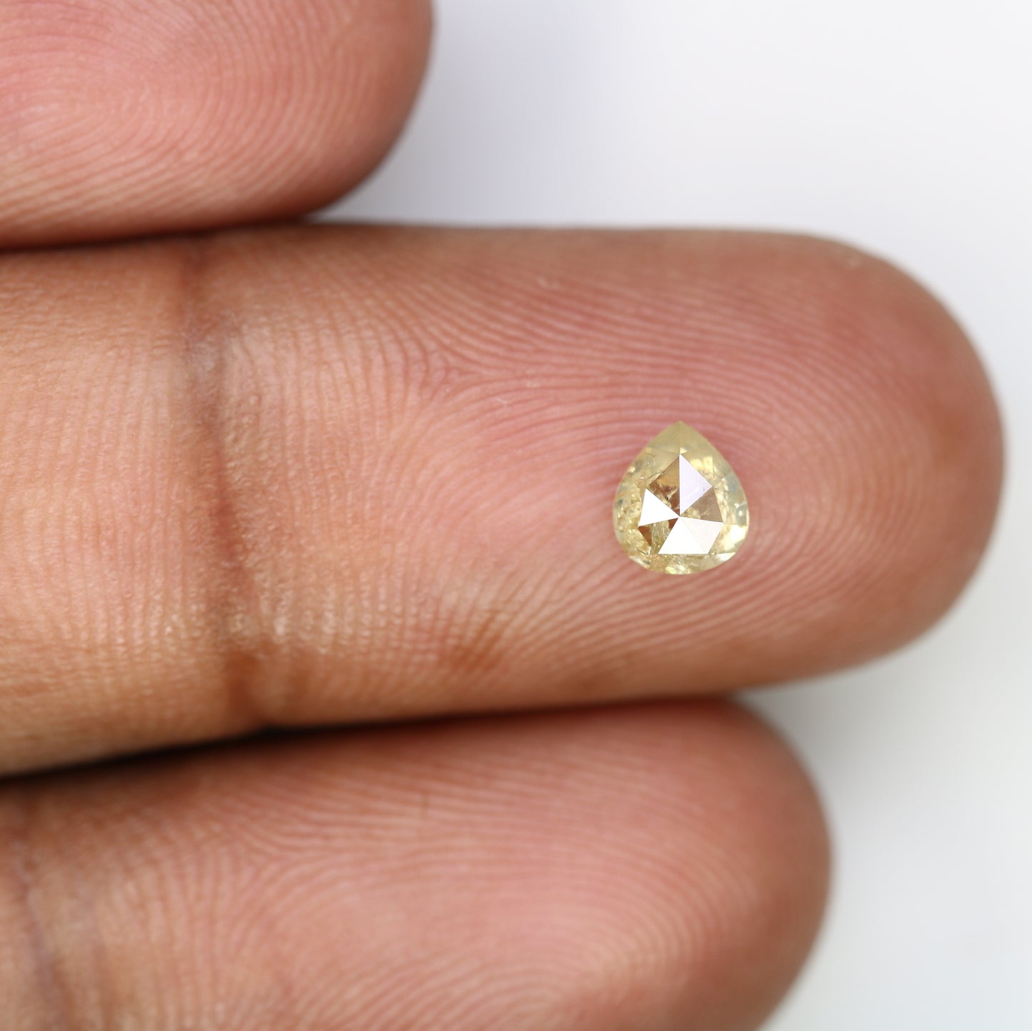 0.72 Carat Pear Cut Rustic Yellow Loose Diamond For Diamond Pendant - JayKrishna Diamond