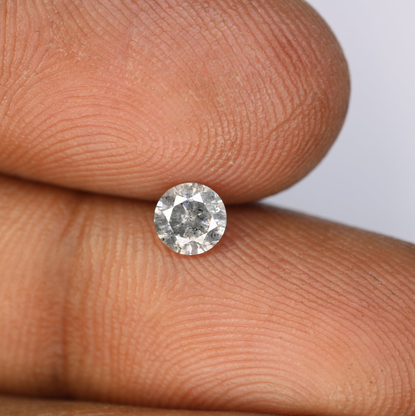 Unique 0.42 CT Salt & Pepper Round Brilliant Cut Diamond | Perfect for Engagement Rings - JayKrishna Diamond
