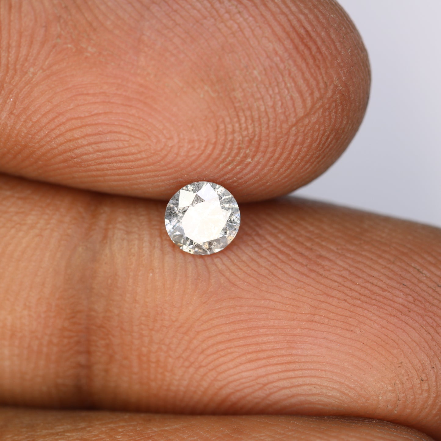 Unique 0.42 CT Salt & Pepper Round Brilliant Cut Diamond | Perfect for Engagement Rings - JayKrishna Diamond