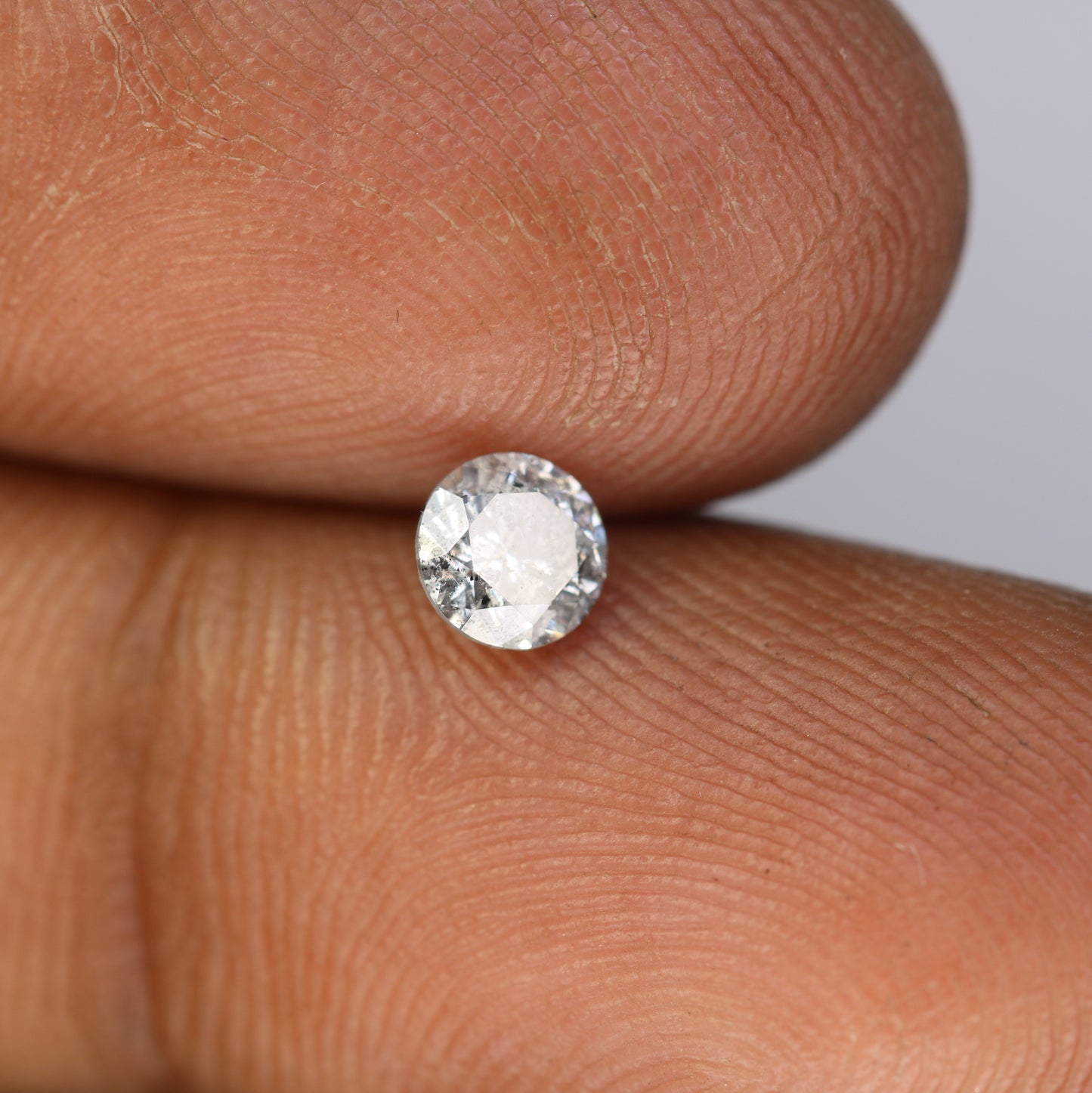 0.43 CT Round Brilliant Cut Salt and Pepper Natural Diamond for Engagement Ring and Unique Wedding Jewelry Design - JayKrishna Diamond