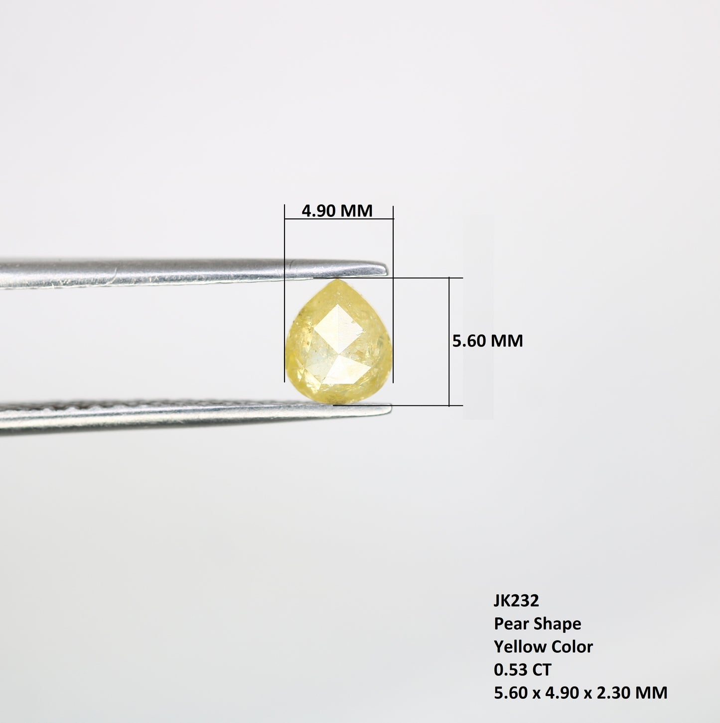 0.53 Ct 5.6 MM Fancy Yellow Loose Natural Pear Shaped Diamond For Engagement Ring - JayKrishna Diamond