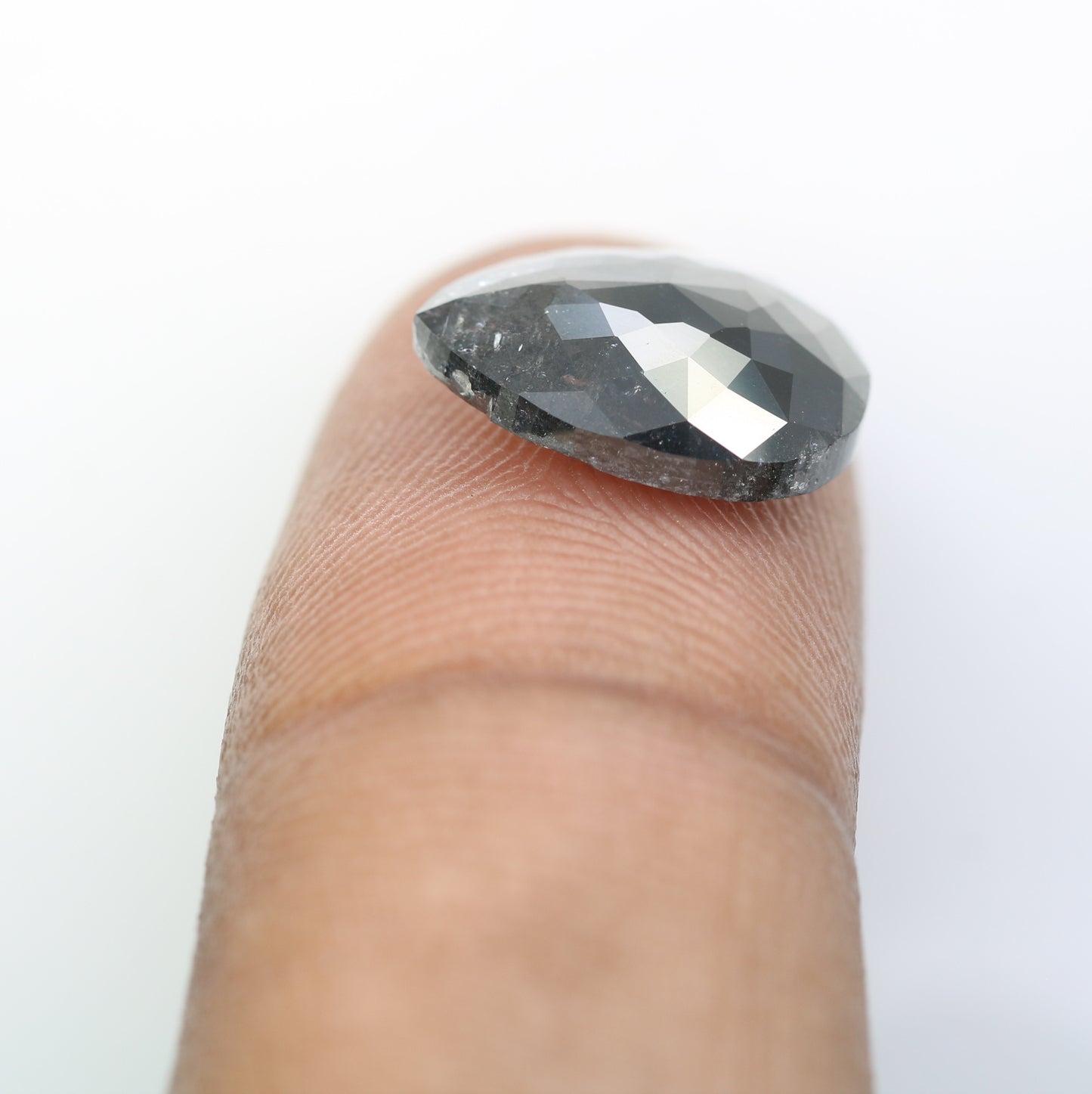 5.15 CT 13.30 MM Pear Shape Salt And Pepper Diamond For Engagement Ring - JayKrishna Diamond